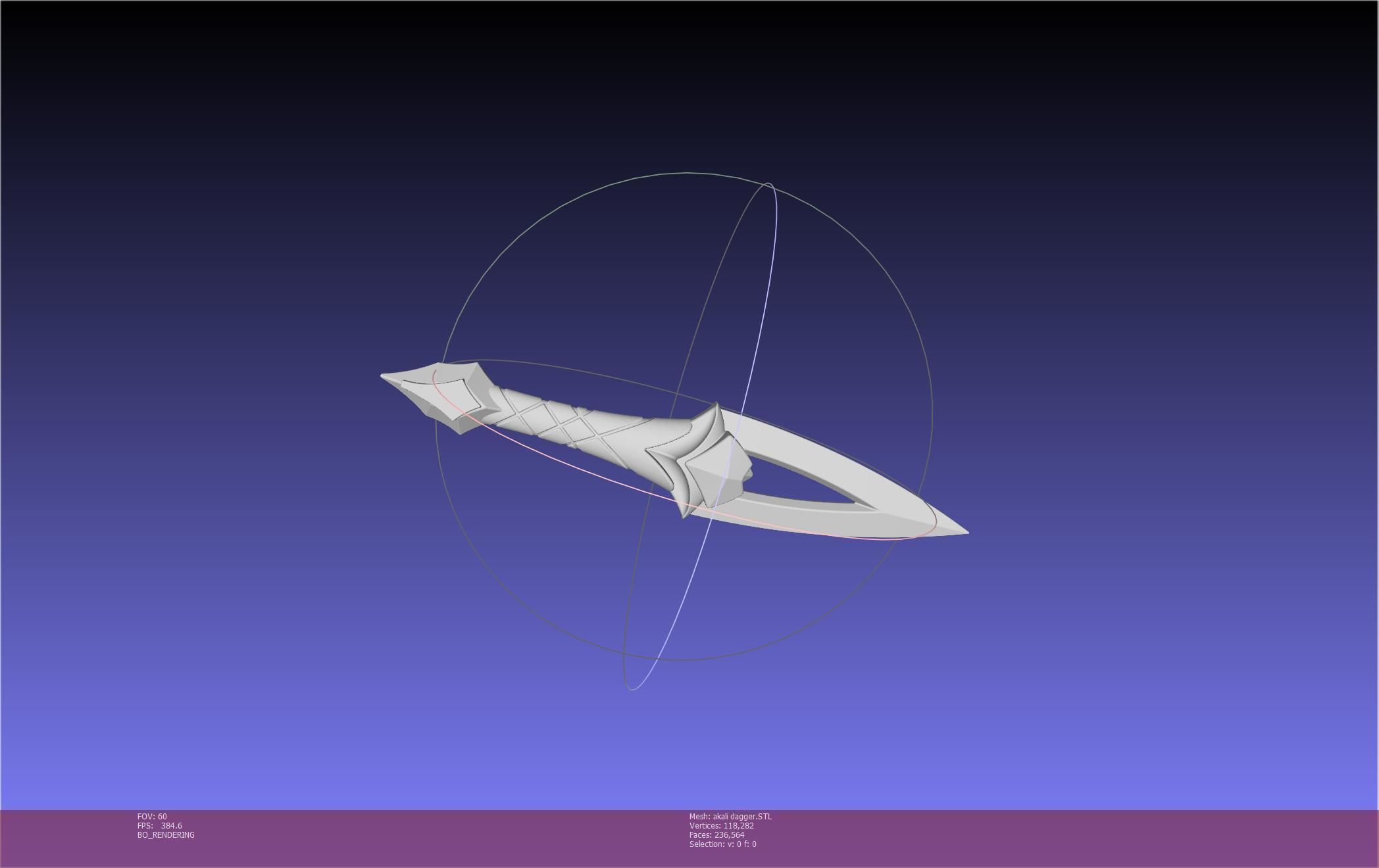 League Of Legends Akali Dagger Basic Printable Model 3D print model_9