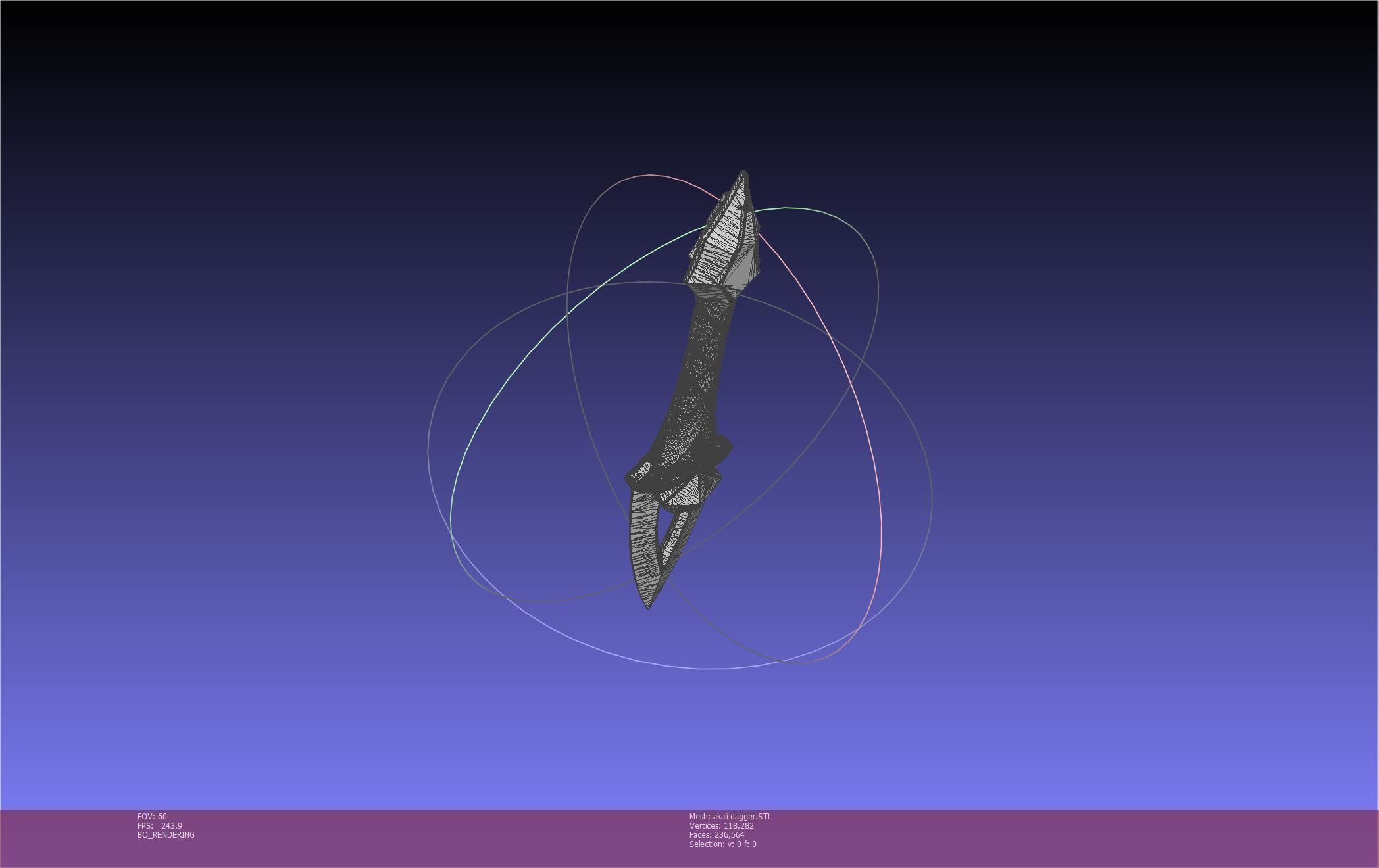 League Of Legends Akali Dagger Basic Printable Model 3D print model_77