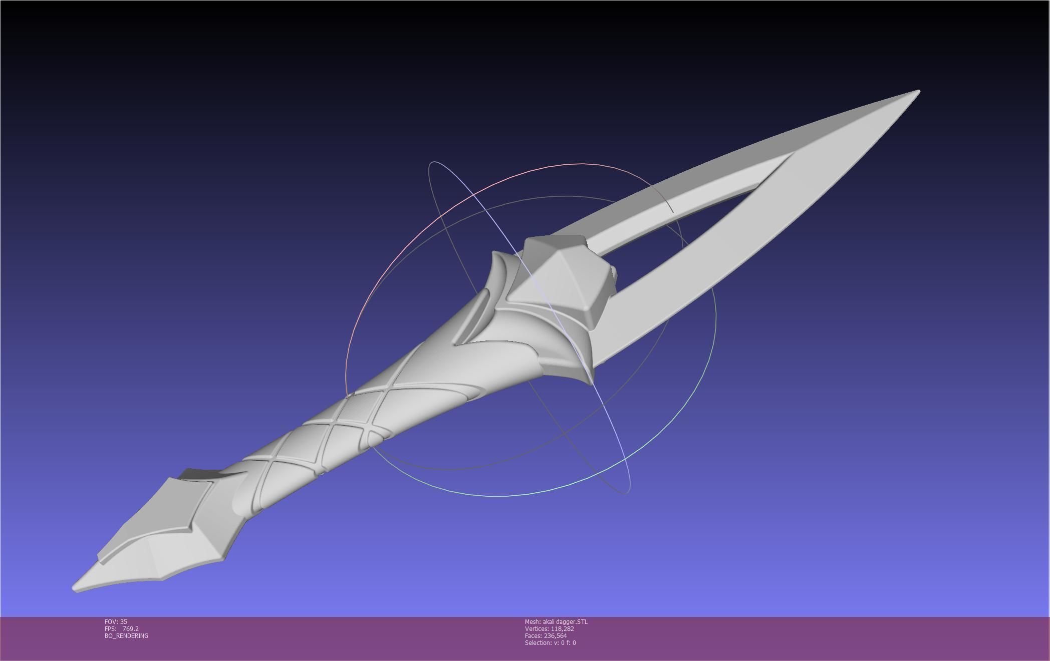 League Of Legends Akali Dagger Basic Printable Model 3D print model_127