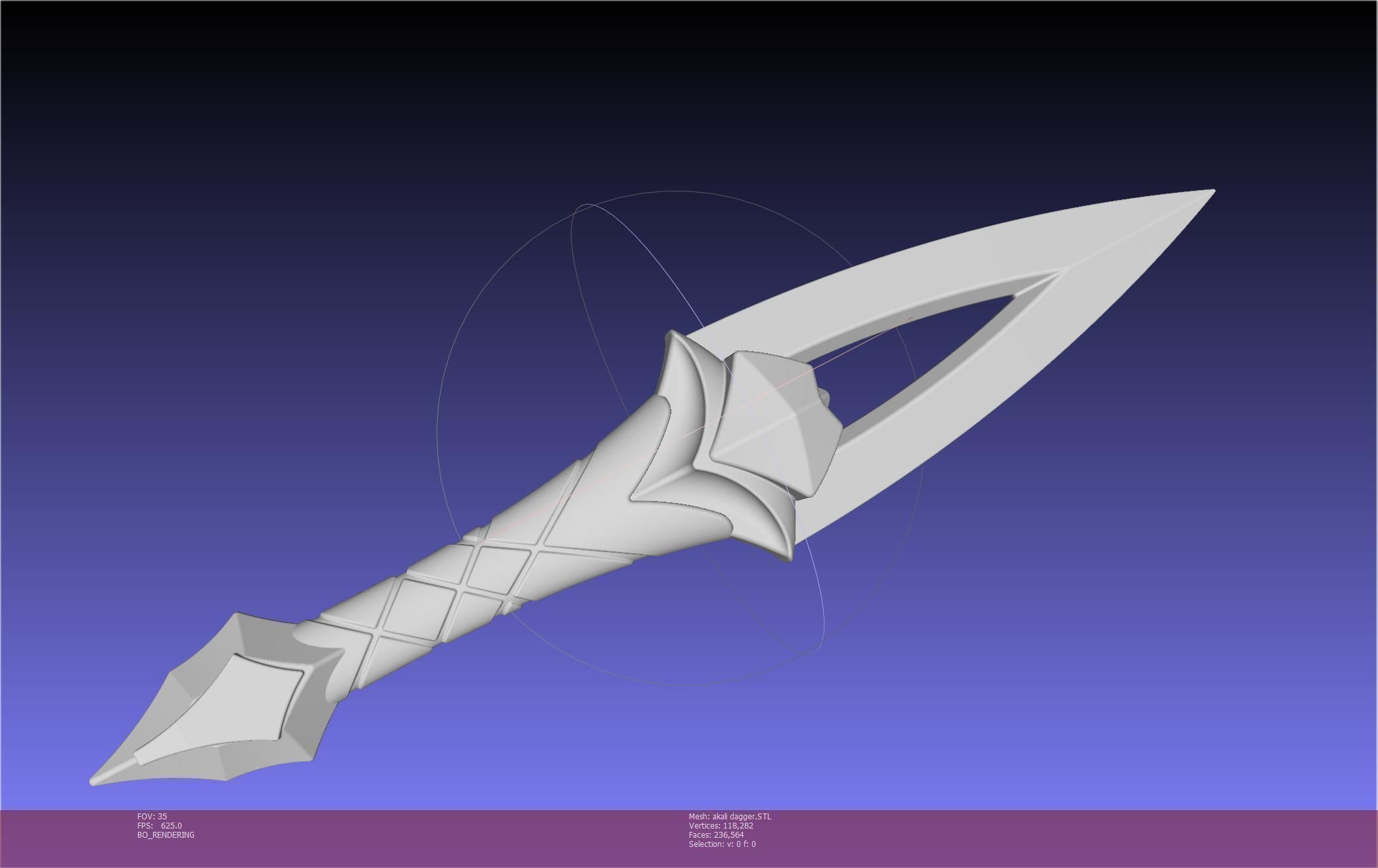 League Of Legends Akali Dagger Basic Printable Model 3D print model_135