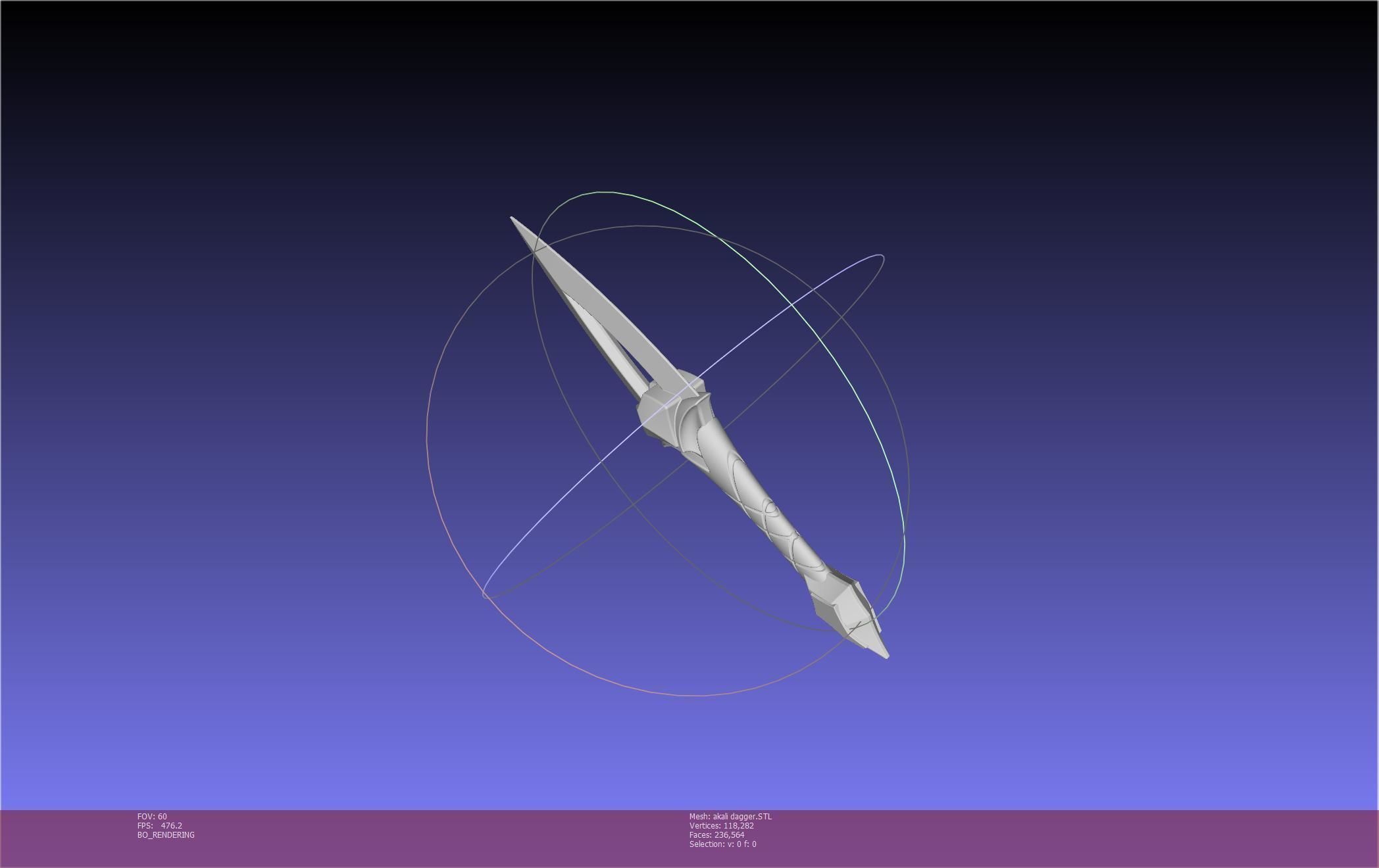 League Of Legends Akali Dagger Basic Printable Model 3D print model_54