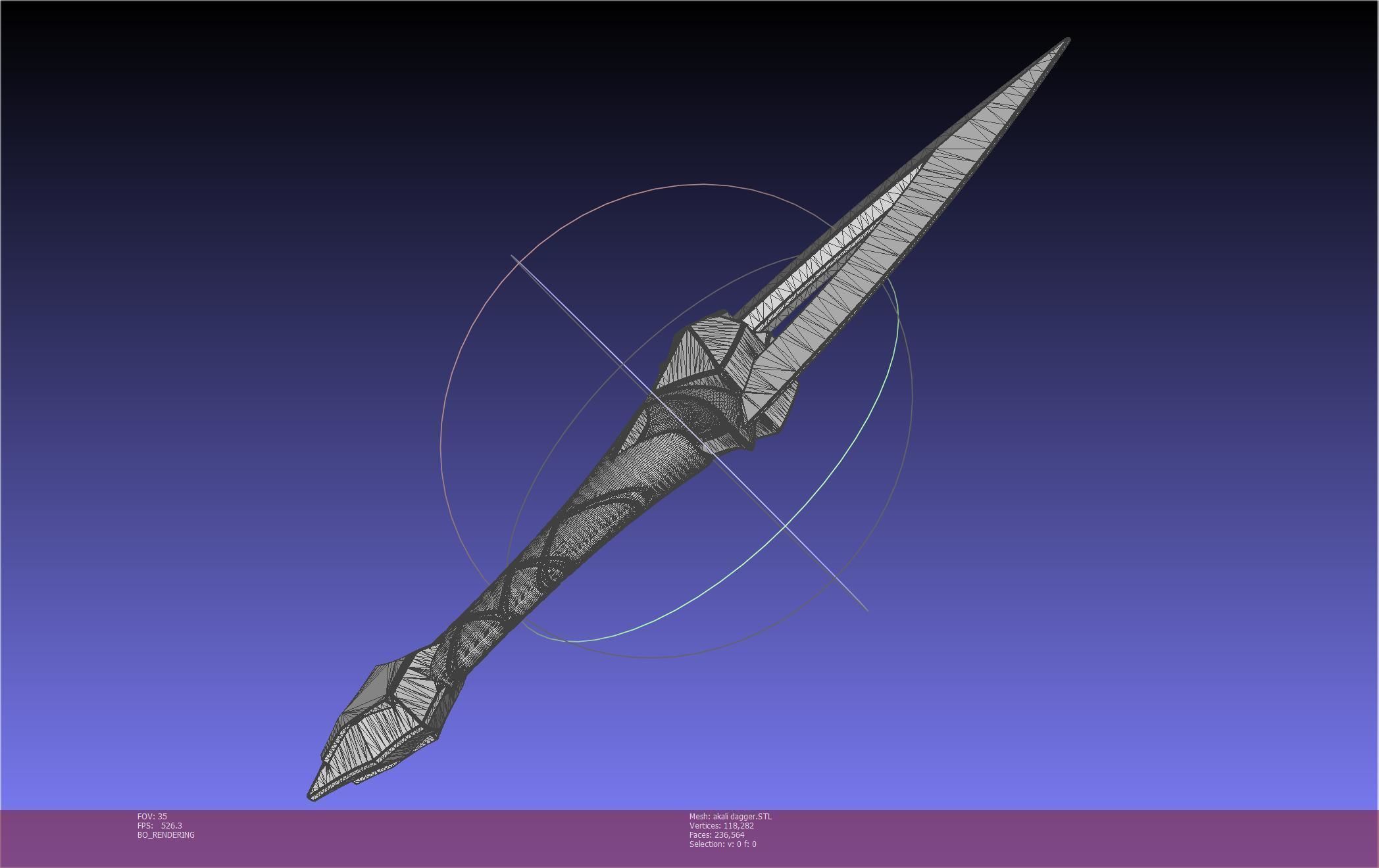 League Of Legends Akali Dagger Basic Printable Model 3D print model_115