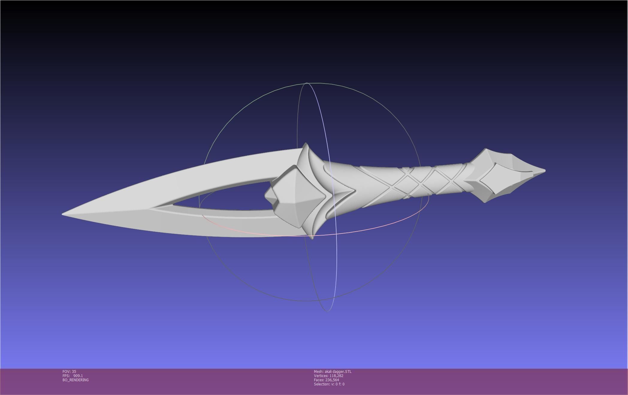 League Of Legends Akali Dagger Basic Printable Model 3D print model_140