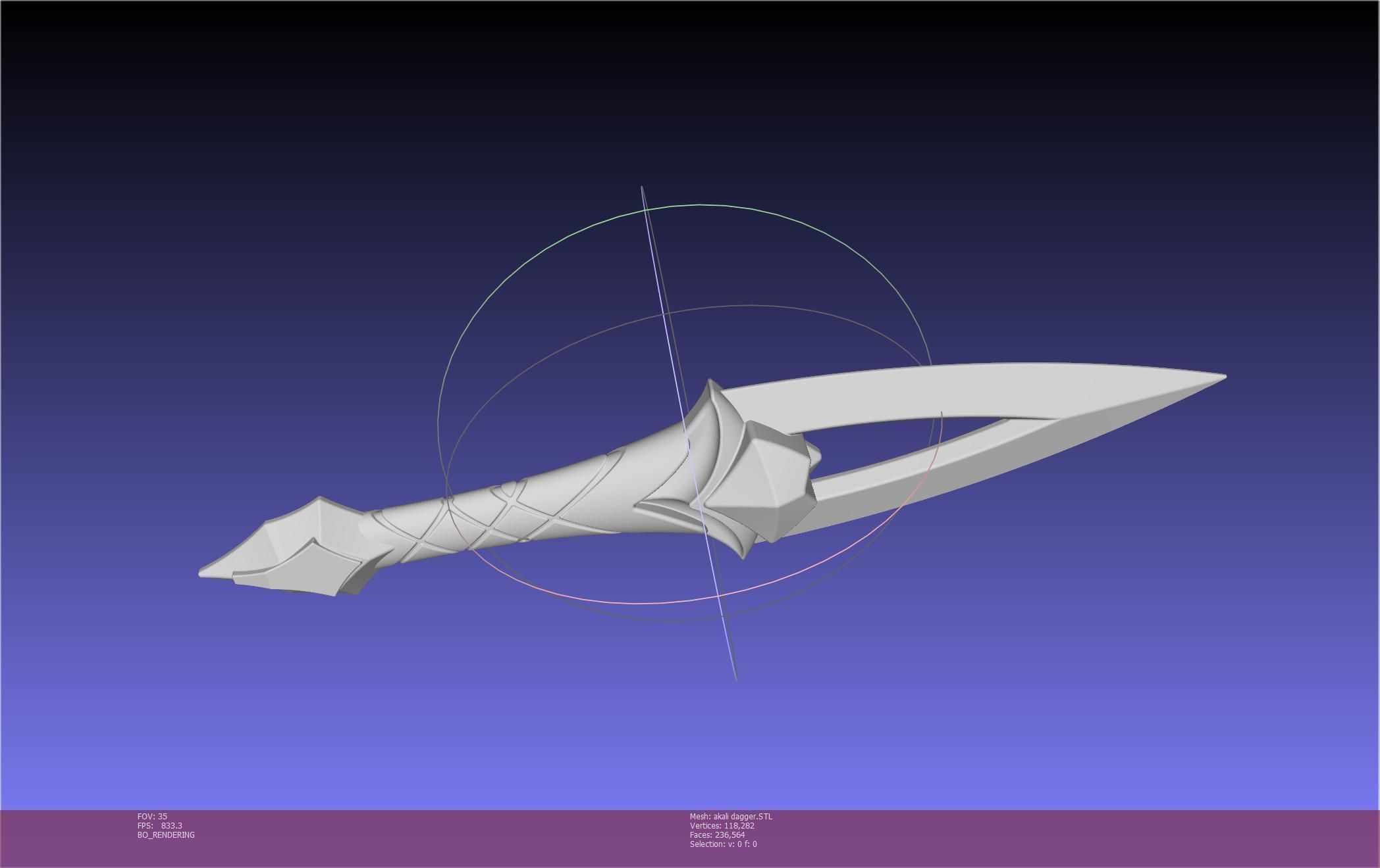 League Of Legends Akali Dagger Basic Printable Model 3D print model_95