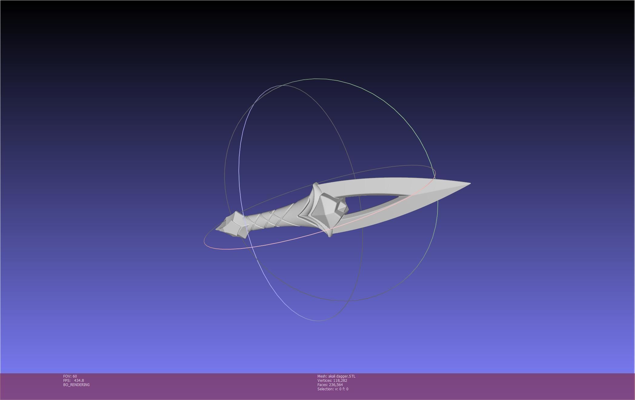 League Of Legends Akali Dagger Basic Printable Model 3D print model_29