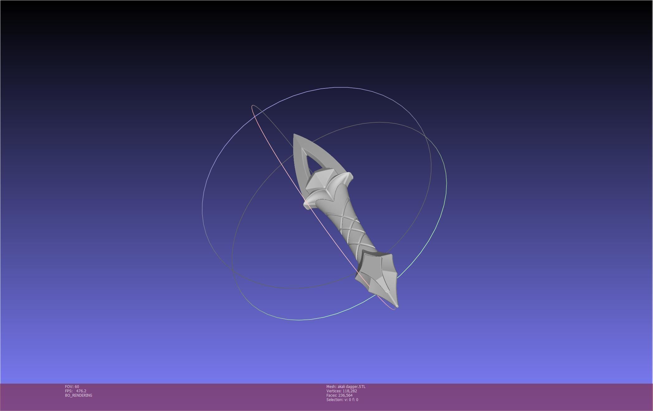 League Of Legends Akali Dagger Basic Printable Model 3D print model_48