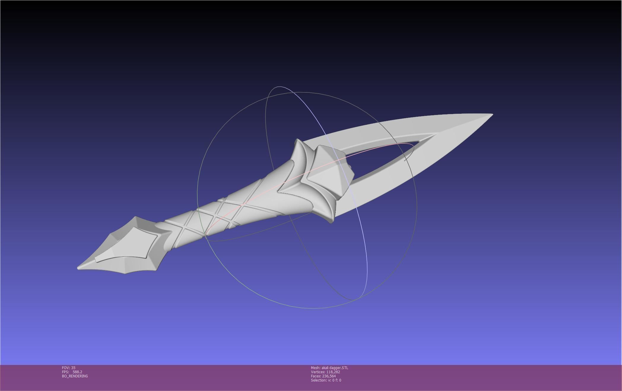 League Of Legends Akali Dagger Basic Printable Model 3D print model_128