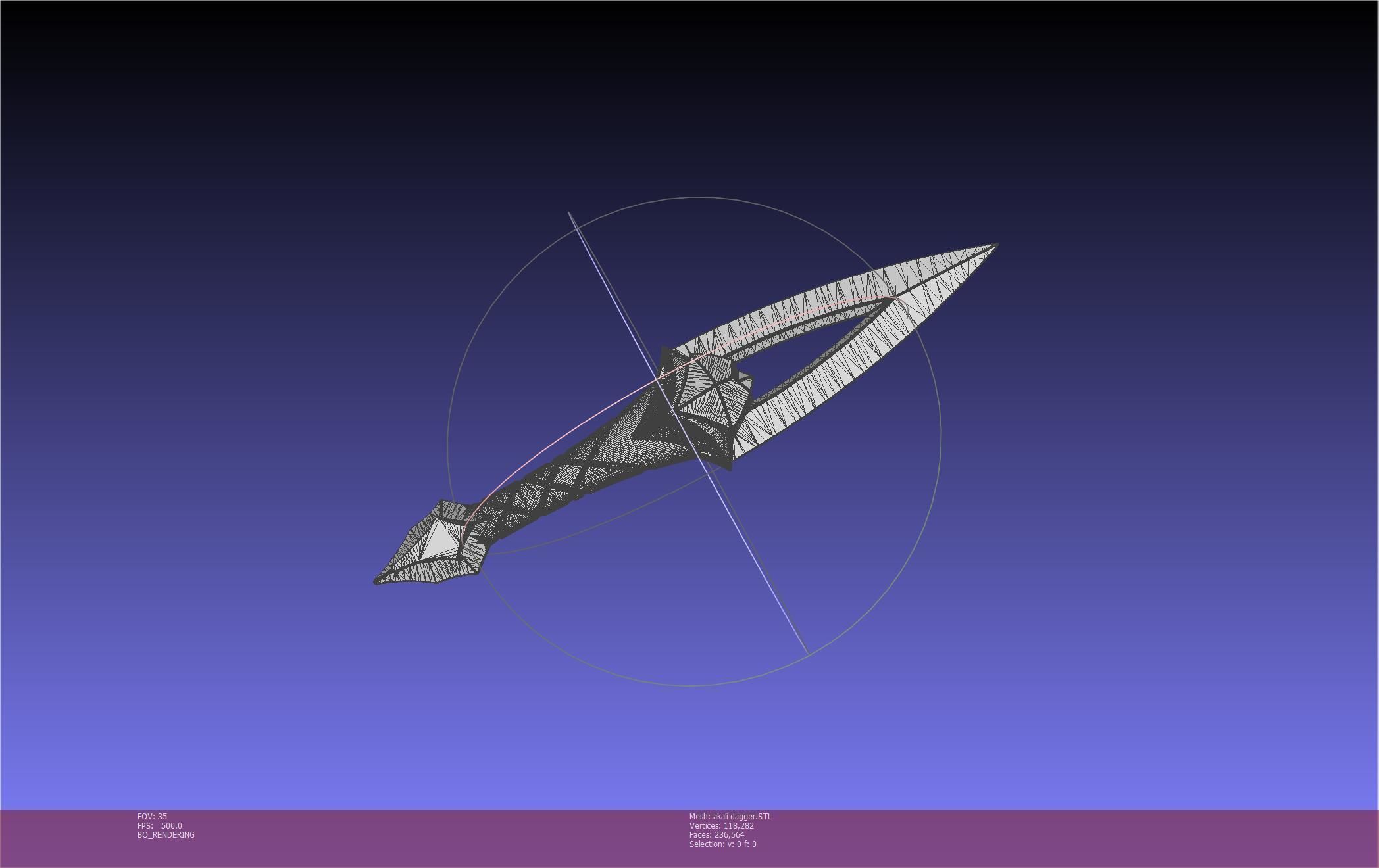 League Of Legends Akali Dagger Basic Printable Model 3D print model_112
