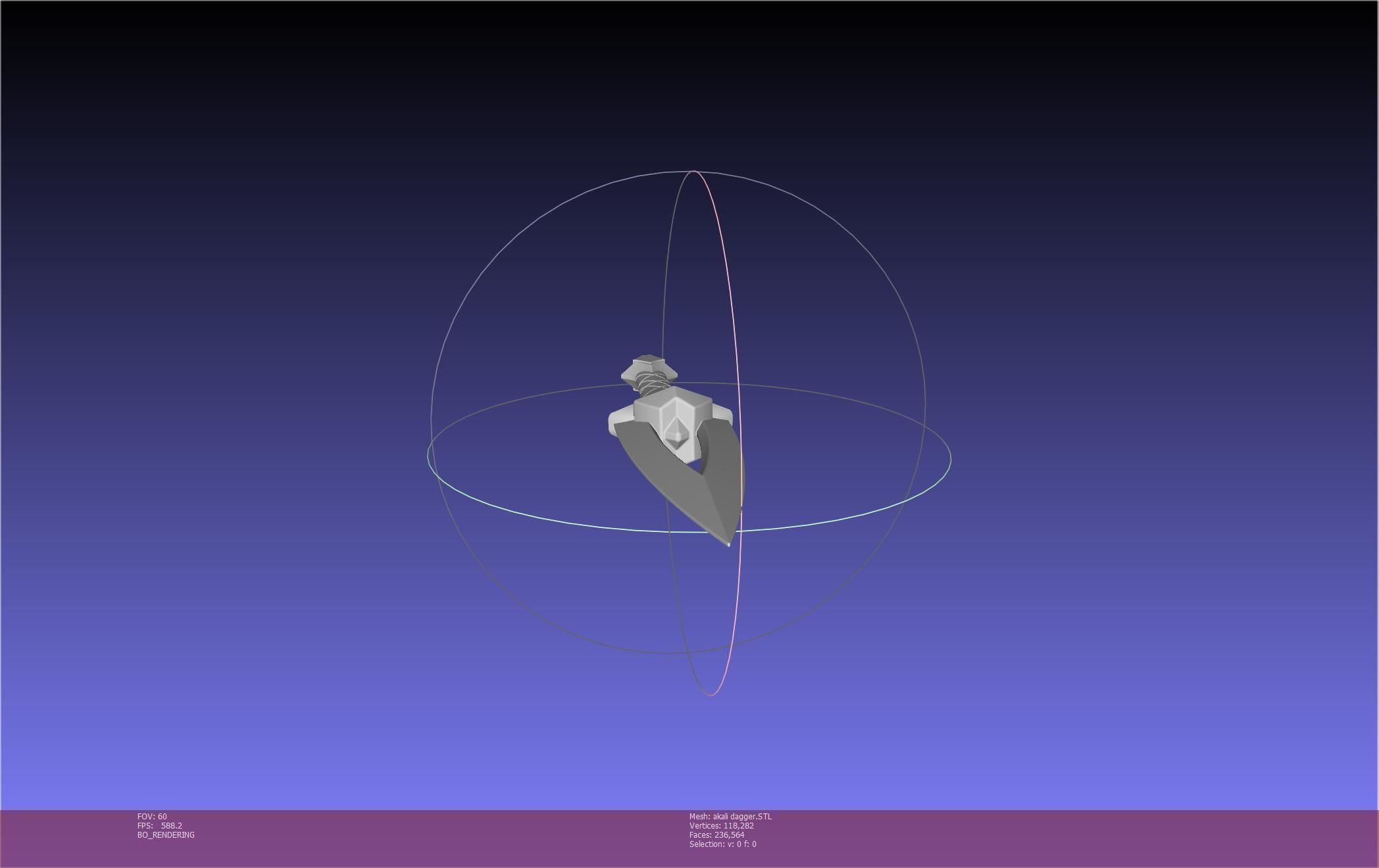 League Of Legends Akali Dagger Basic Printable Model 3D print model_22