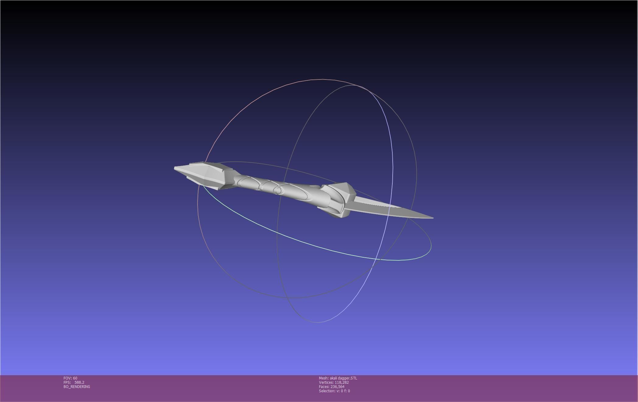 League Of Legends Akali Dagger Basic Printable Model 3D print model_30