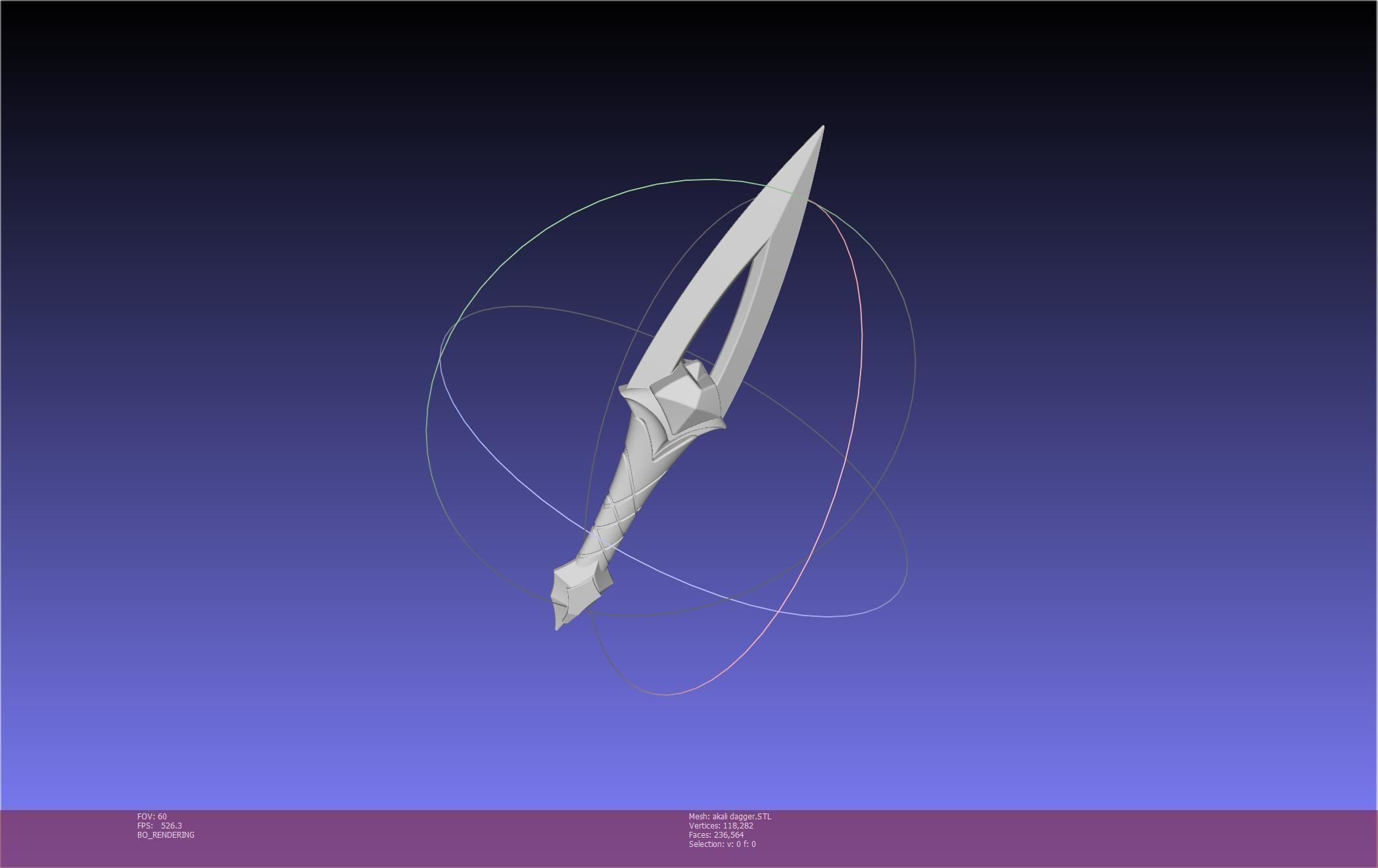 League Of Legends Akali Dagger Basic Printable Model 3D print model_42