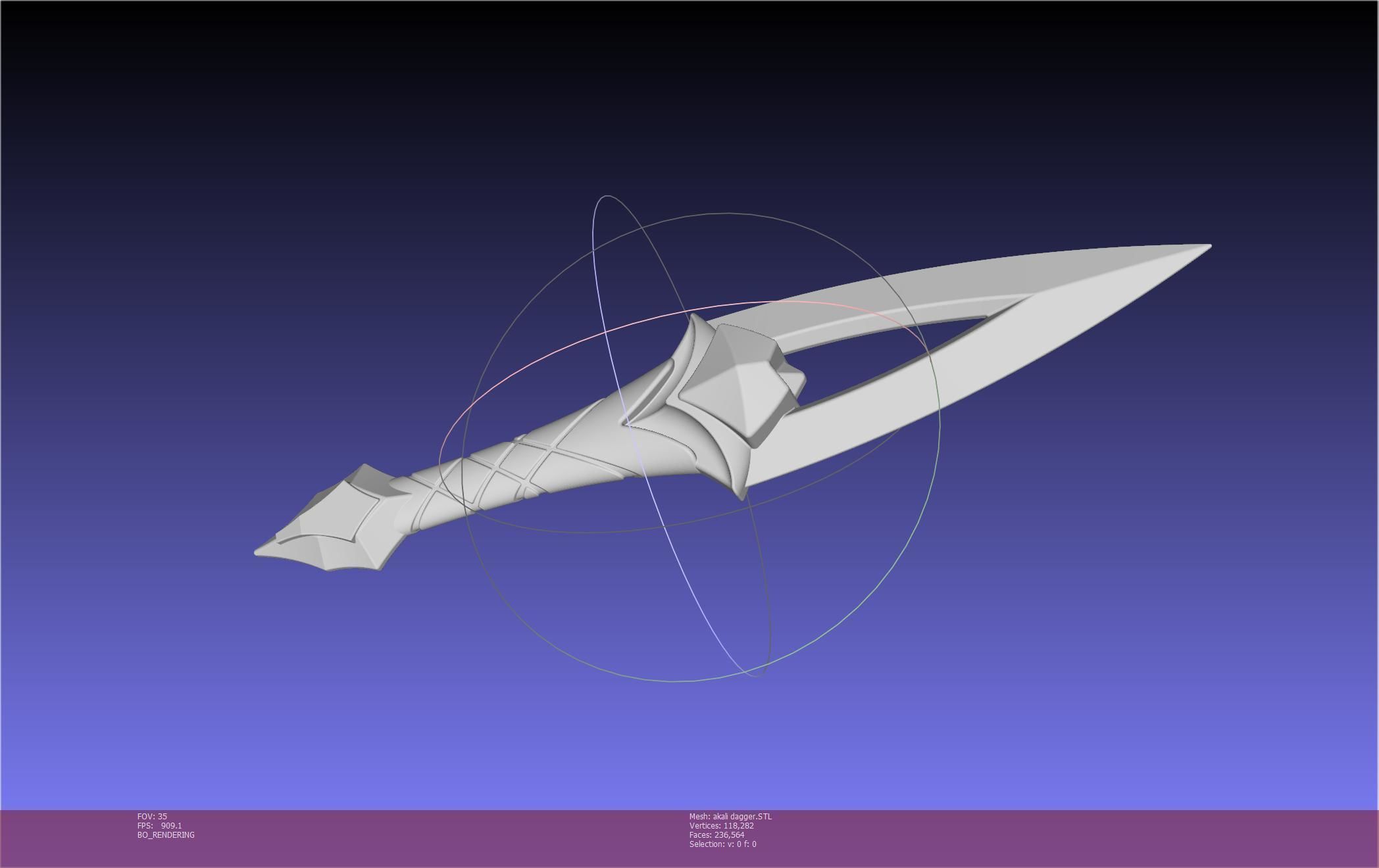 League Of Legends Akali Dagger Basic Printable Model 3D print model_119