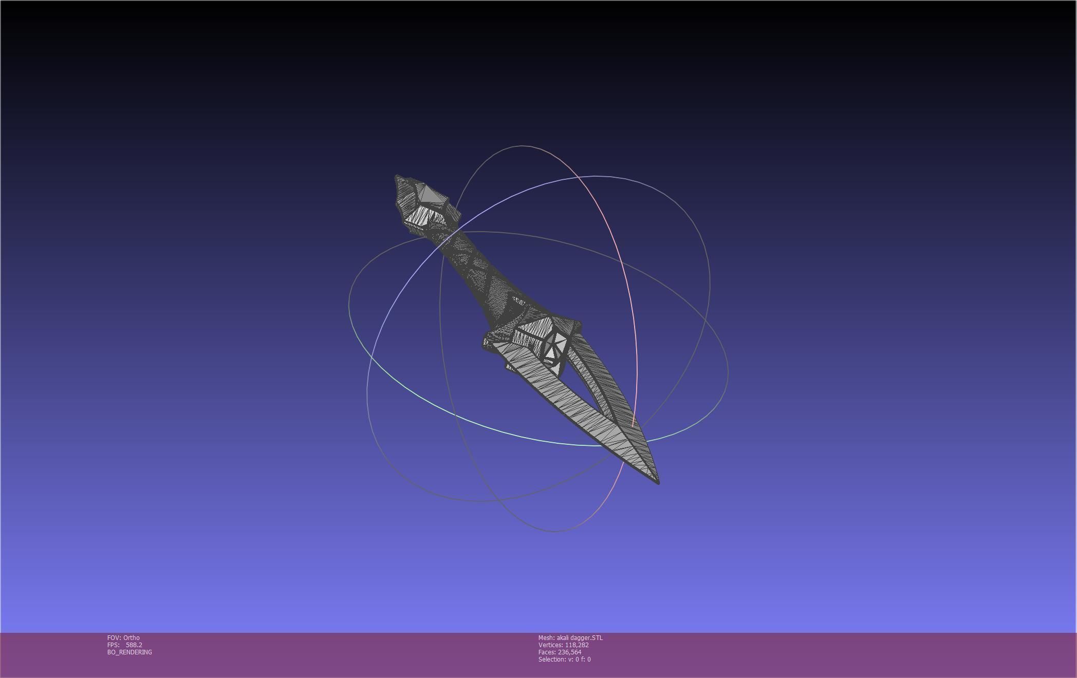 League Of Legends Akali Dagger Basic Printable Model 3D print model_106