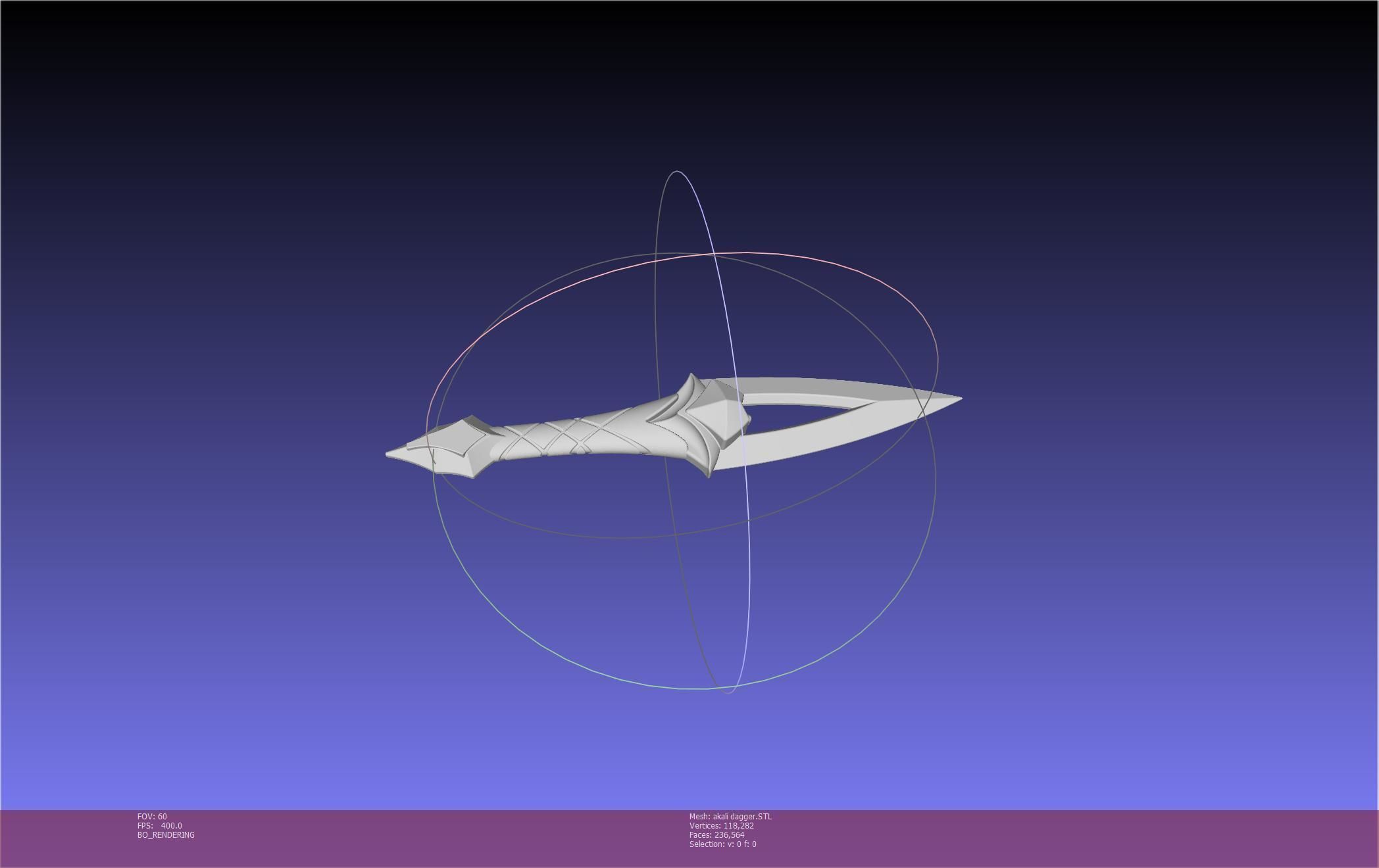 League Of Legends Akali Dagger Basic Printable Model 3D print model_17