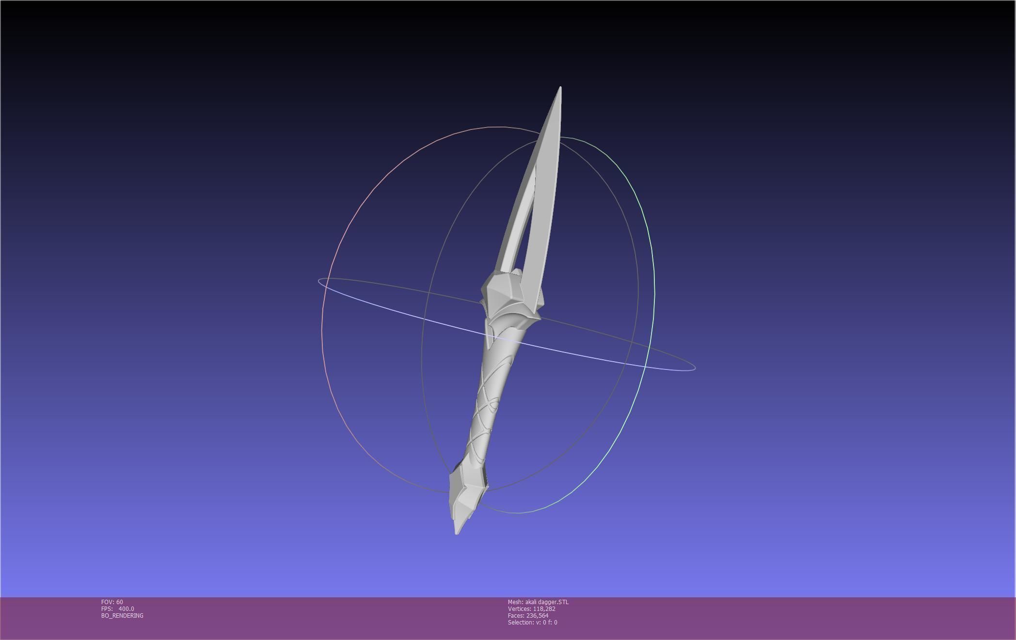 League Of Legends Akali Dagger Basic Printable Model 3D print model_52