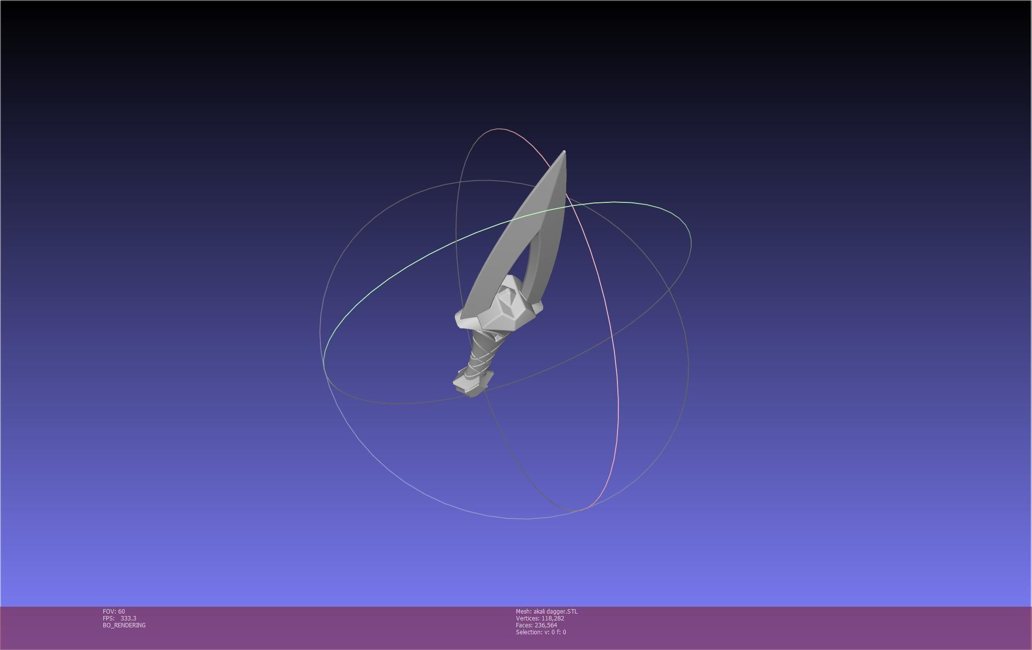 League Of Legends Akali Dagger Basic Printable Model 3D print model_51