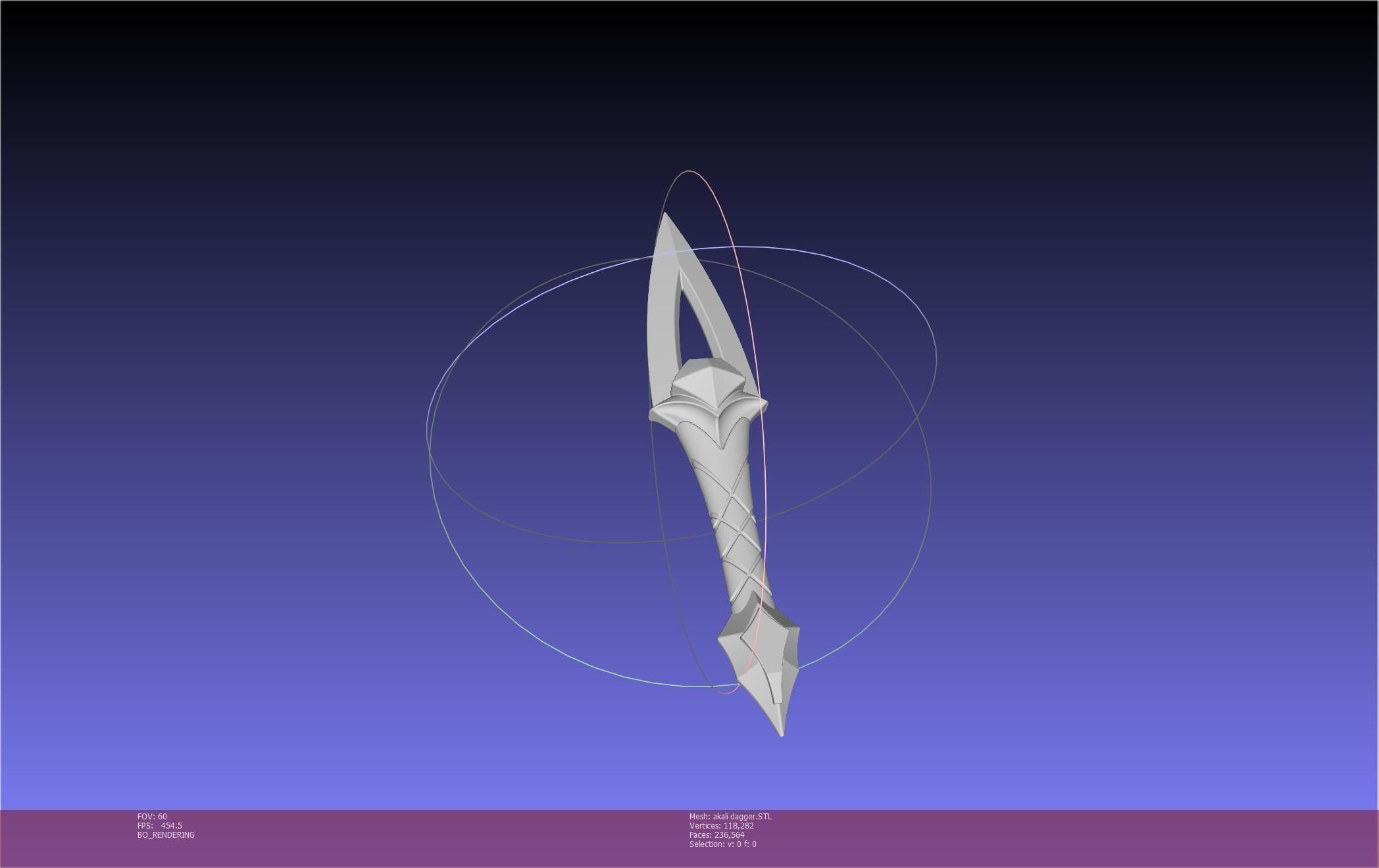 League Of Legends Akali Dagger Basic Printable Model 3D print model_36