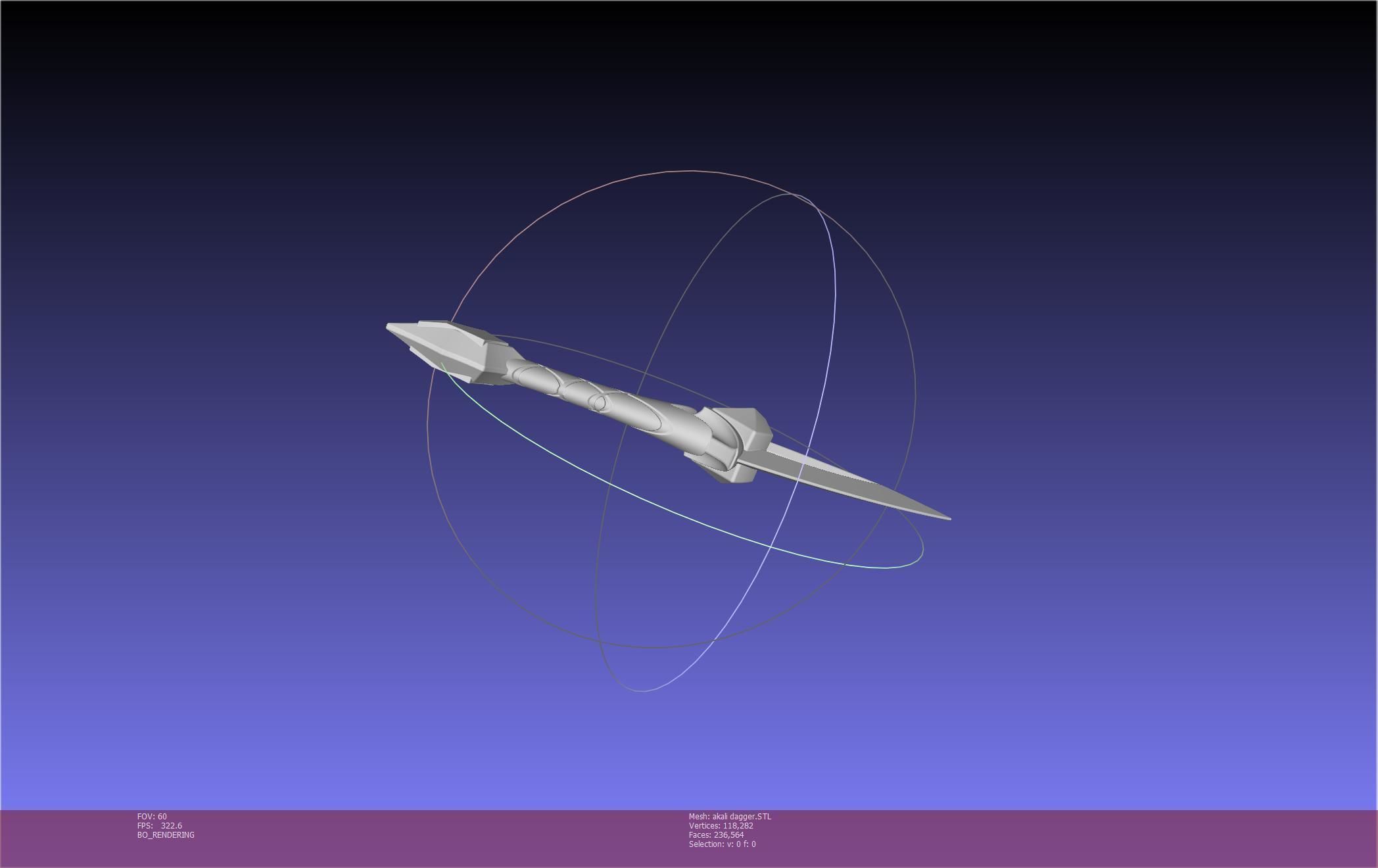 League Of Legends Akali Dagger Basic Printable Model 3D print model_3