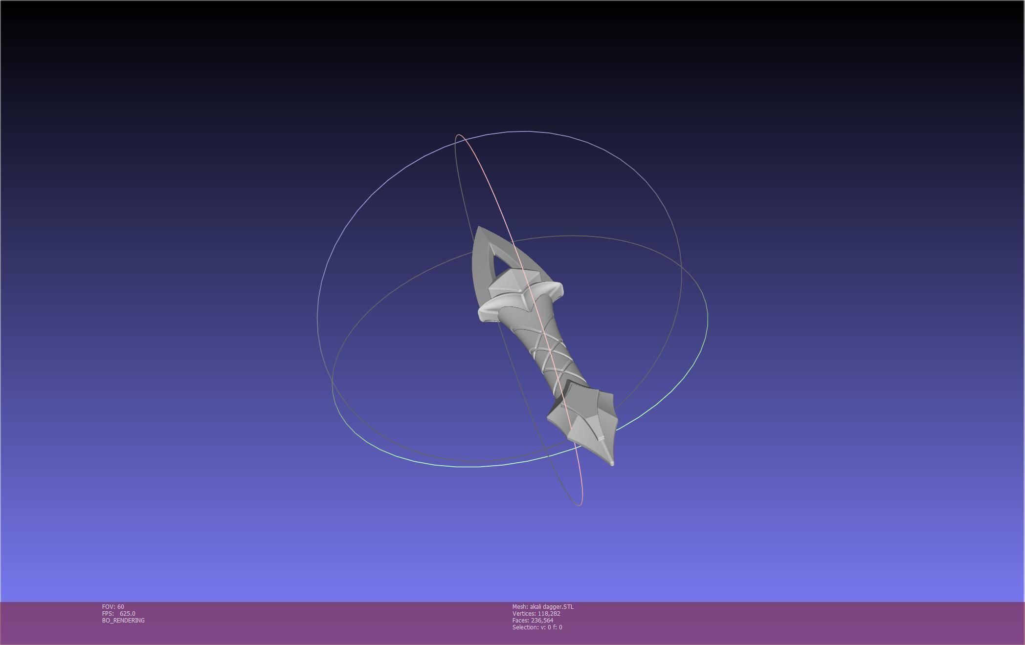 League Of Legends Akali Dagger Basic Printable Model 3D print model_32