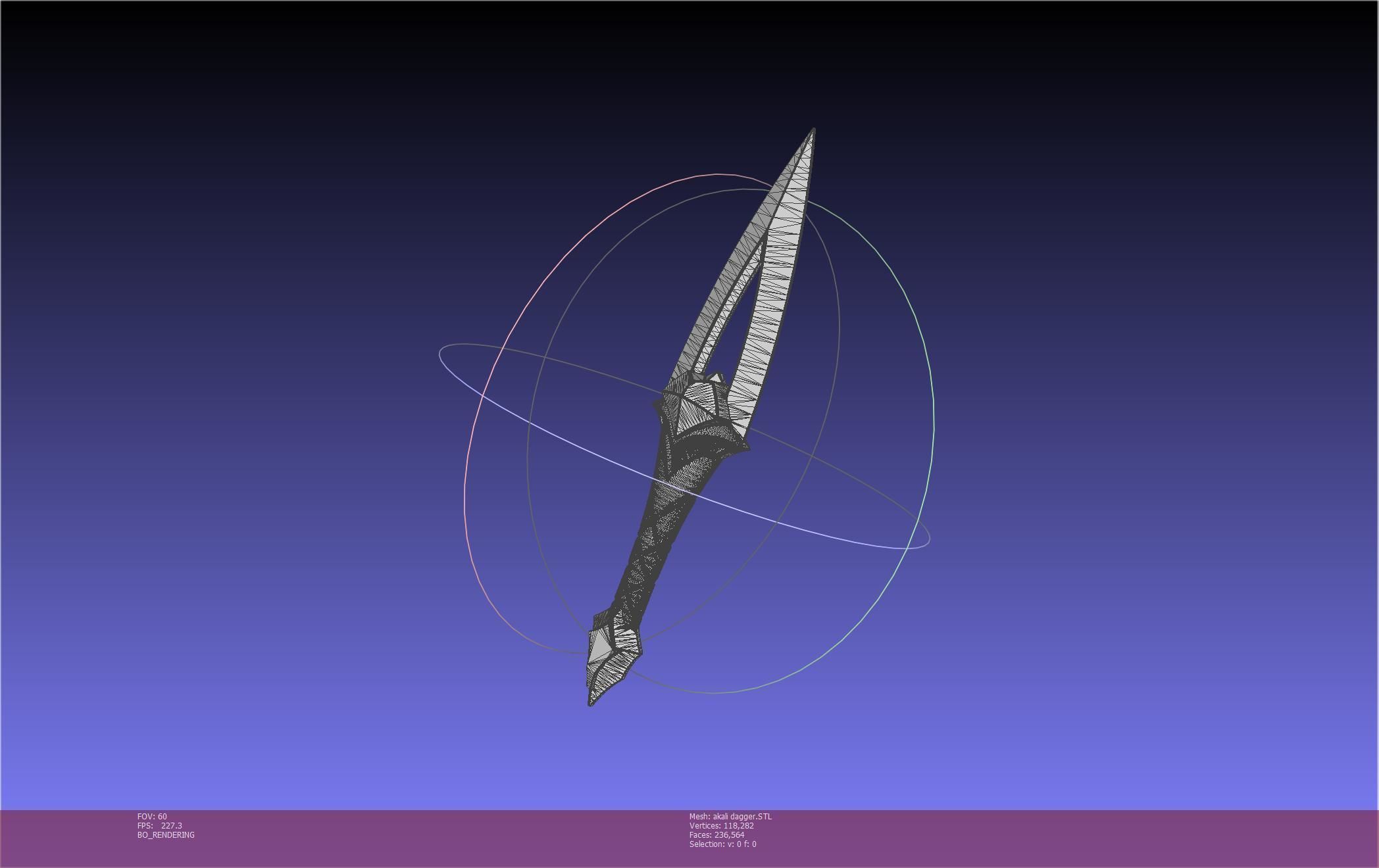 League Of Legends Akali Dagger Basic Printable Model 3D print model_91