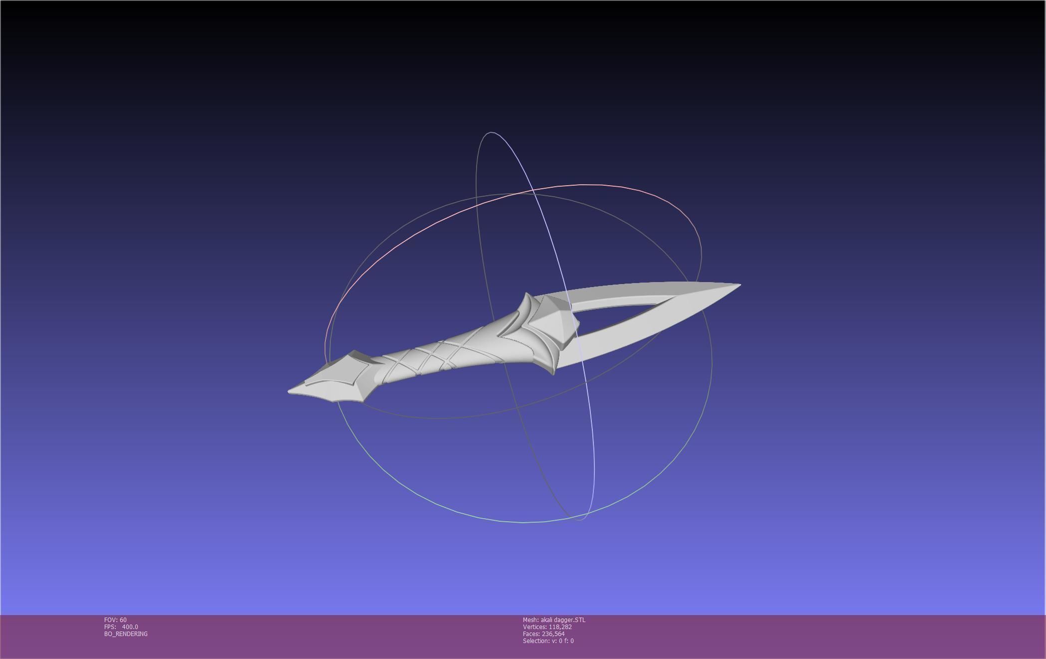 League Of Legends Akali Dagger Basic Printable Model 3D print model_35