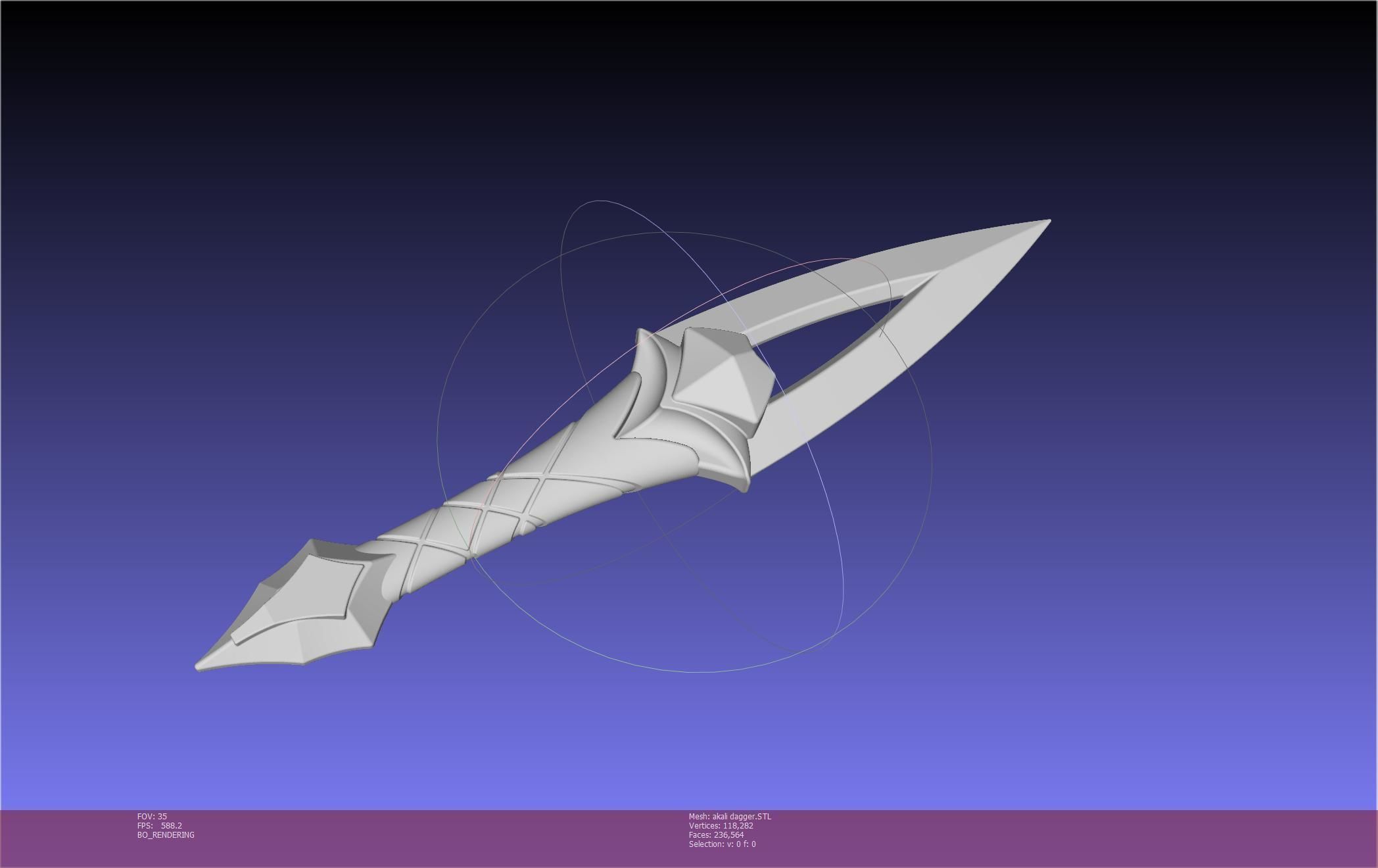 League Of Legends Akali Dagger Basic Printable Model 3D print model_118