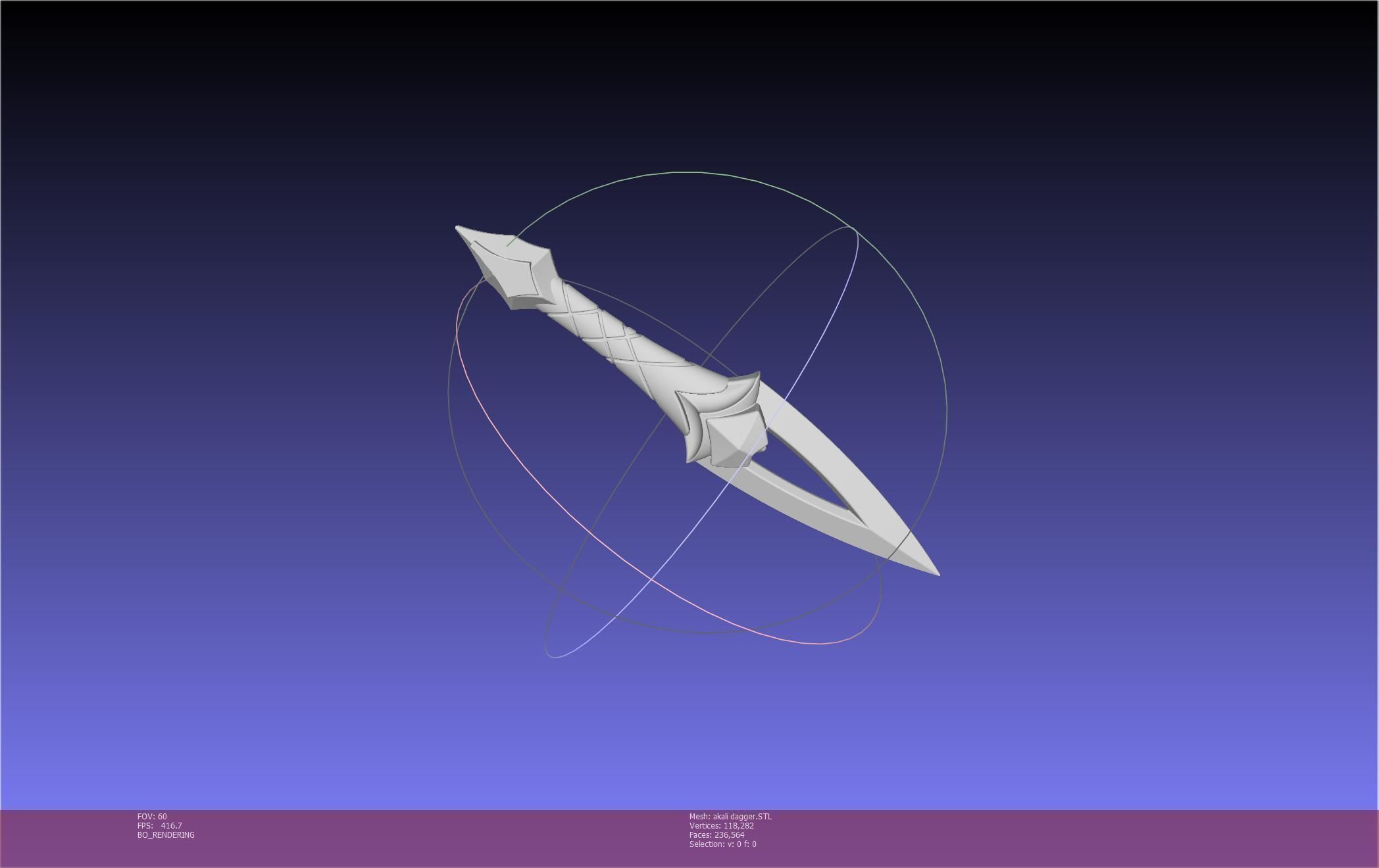 League Of Legends Akali Dagger Basic Printable Model 3D print model_5