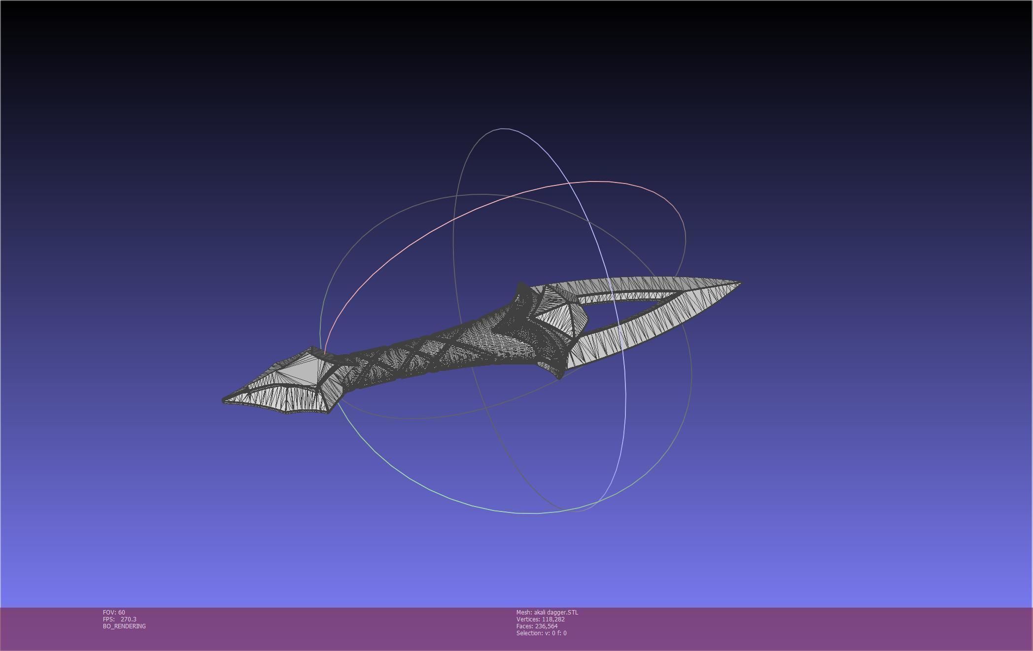 League Of Legends Akali Dagger Basic Printable Model 3D print model_103