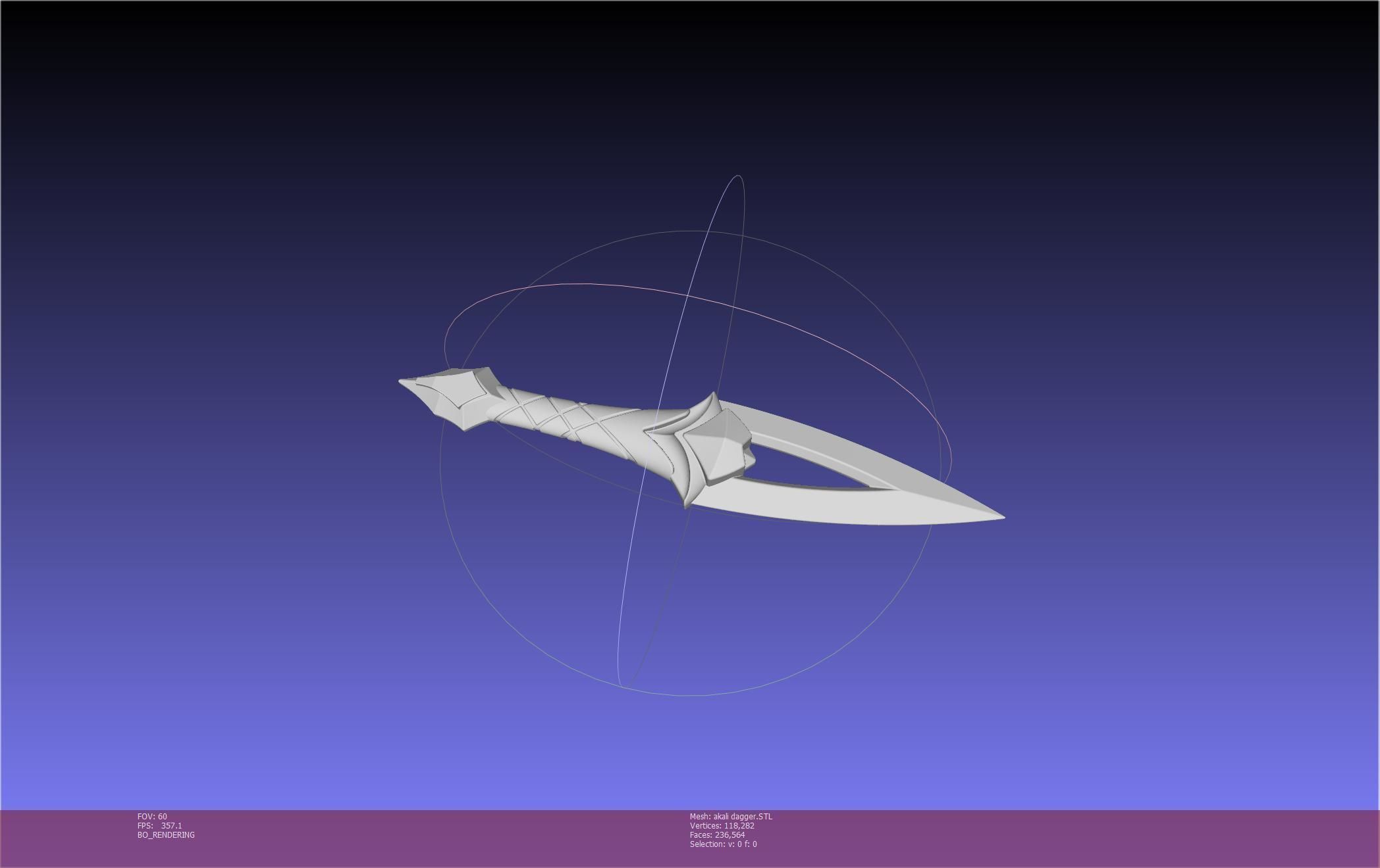 League Of Legends Akali Dagger Basic Printable Model 3D print model_12