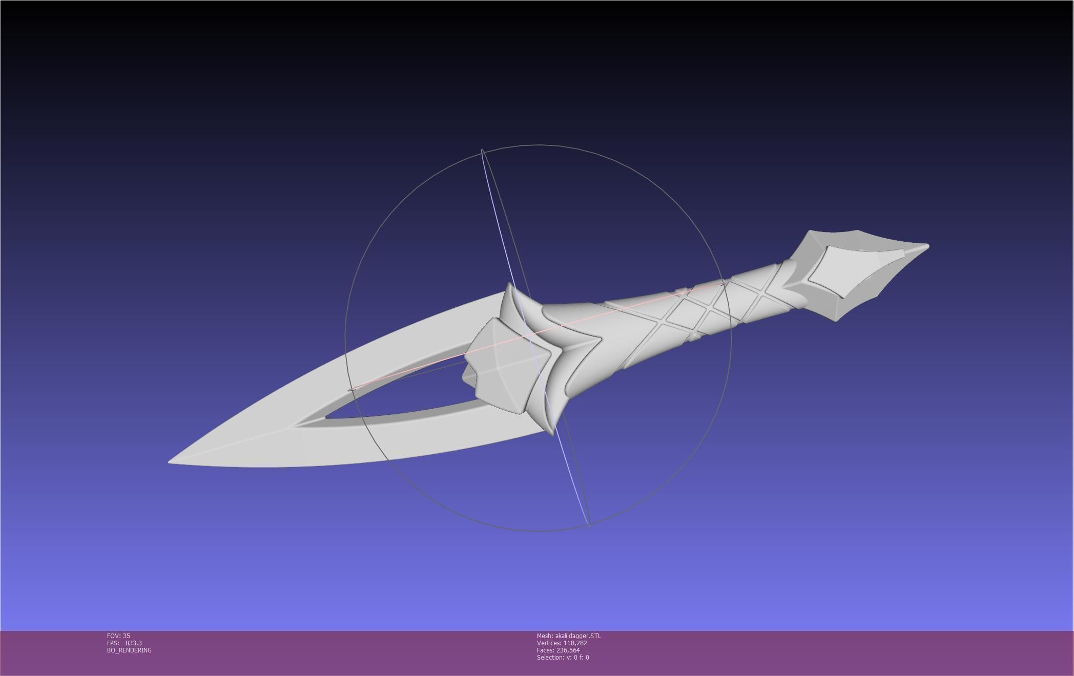 League Of Legends Akali Dagger Basic Printable Model 3D print model_138