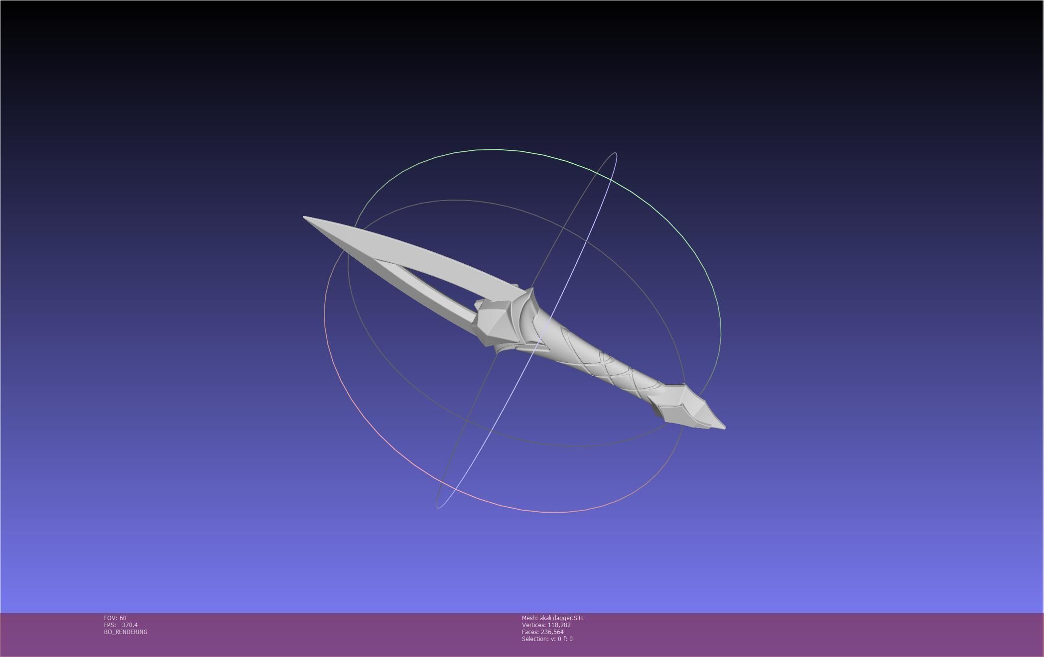 League Of Legends Akali Dagger Basic Printable Model 3D print model_40