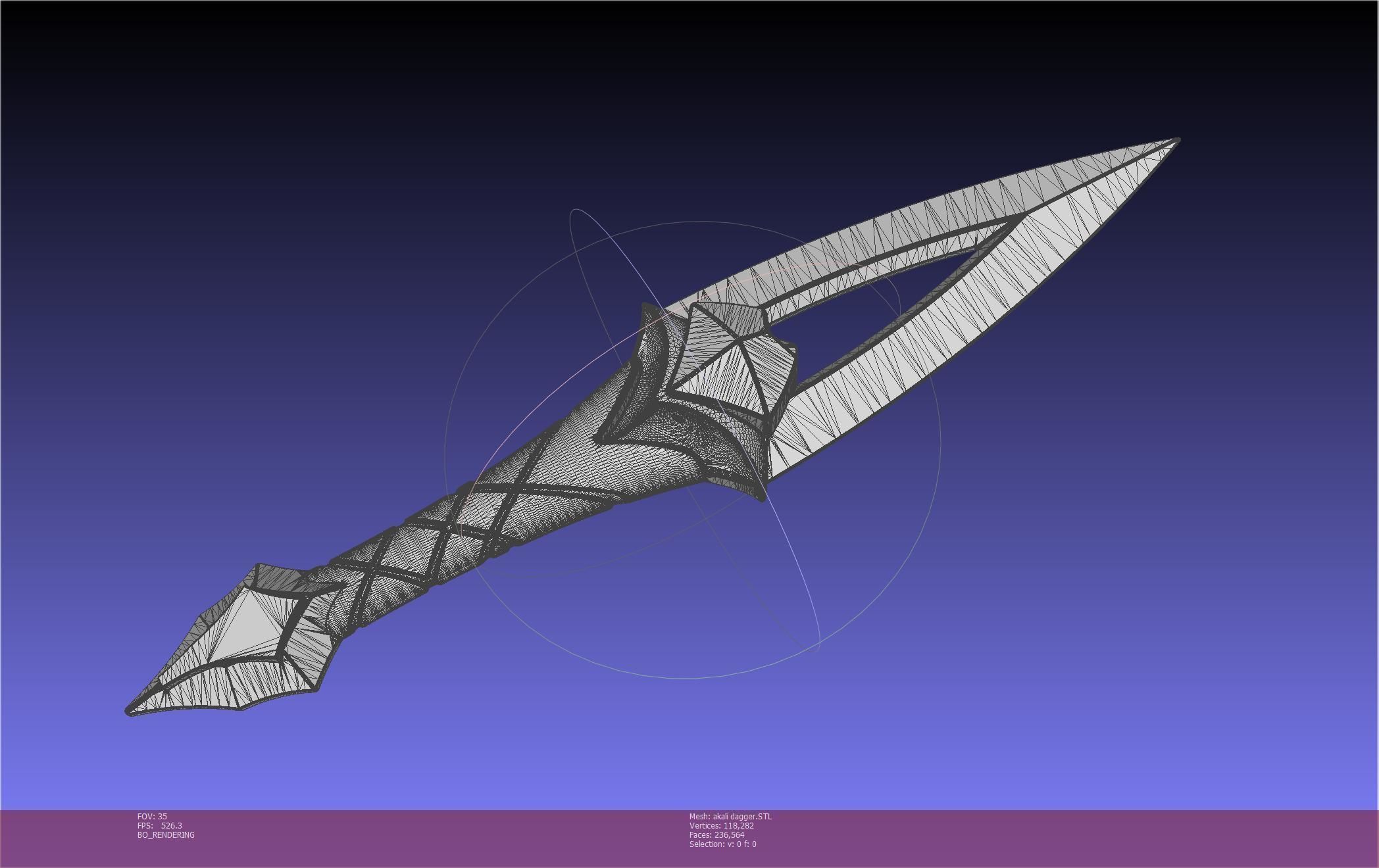 League Of Legends Akali Dagger Basic Printable Model 3D print model_113