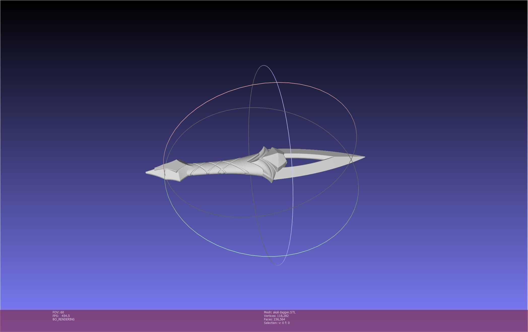 League Of Legends Akali Dagger Basic Printable Model 3D print model_18