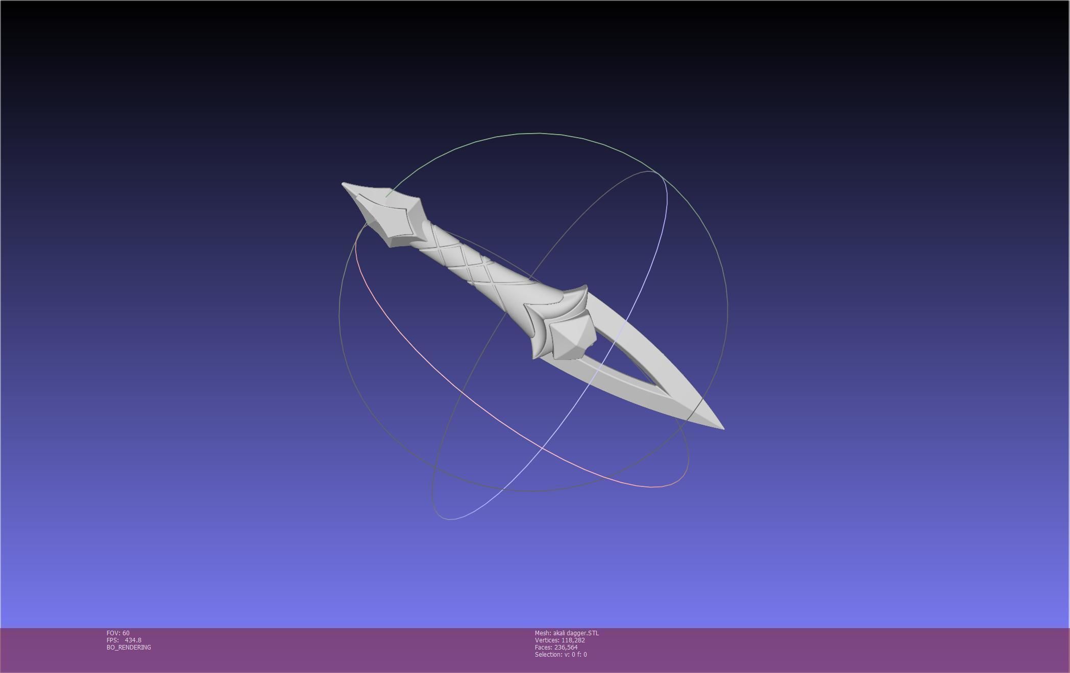 League Of Legends Akali Dagger Basic Printable Model 3D print model_6