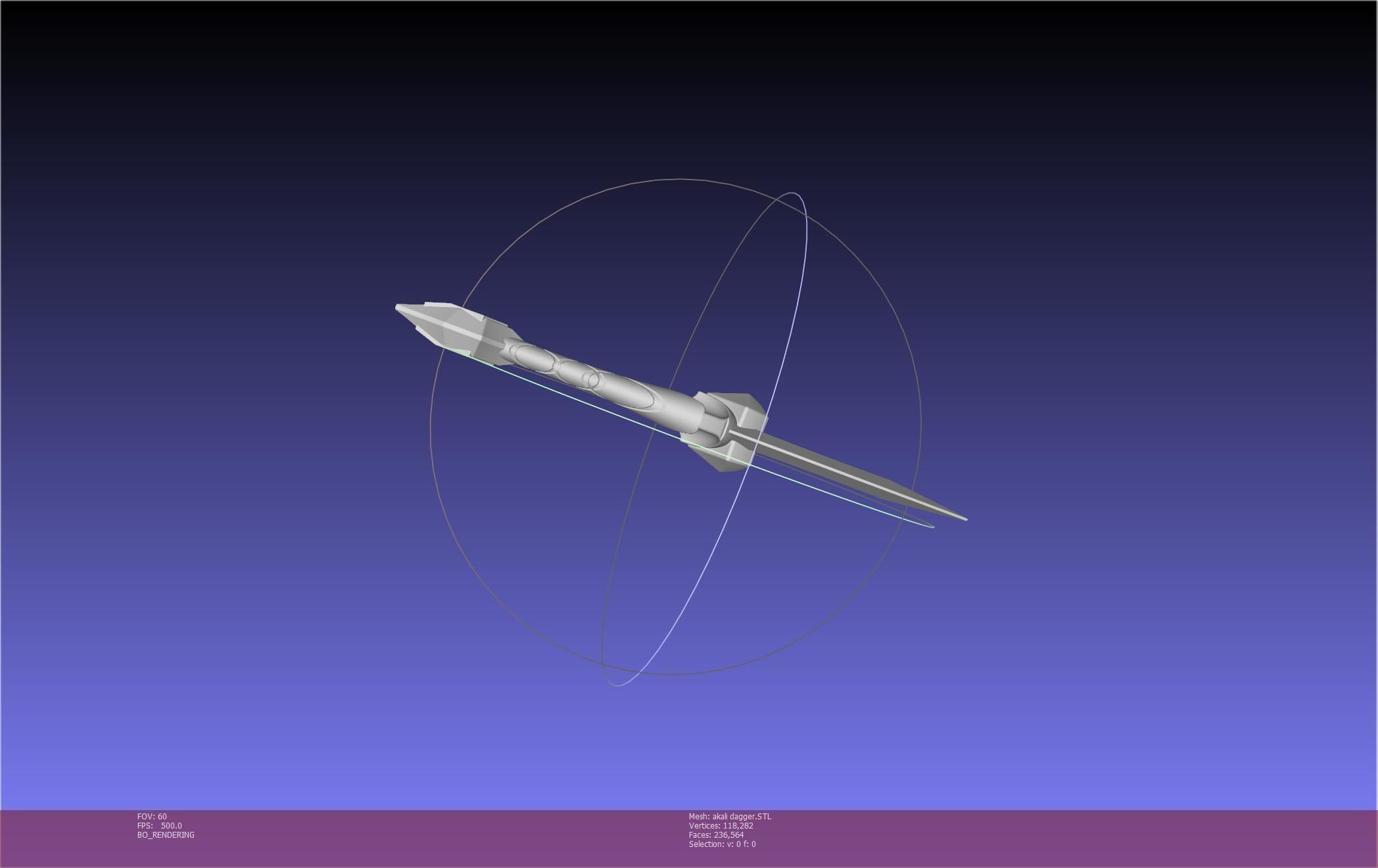 League Of Legends Akali Dagger Basic Printable Model 3D print model_14