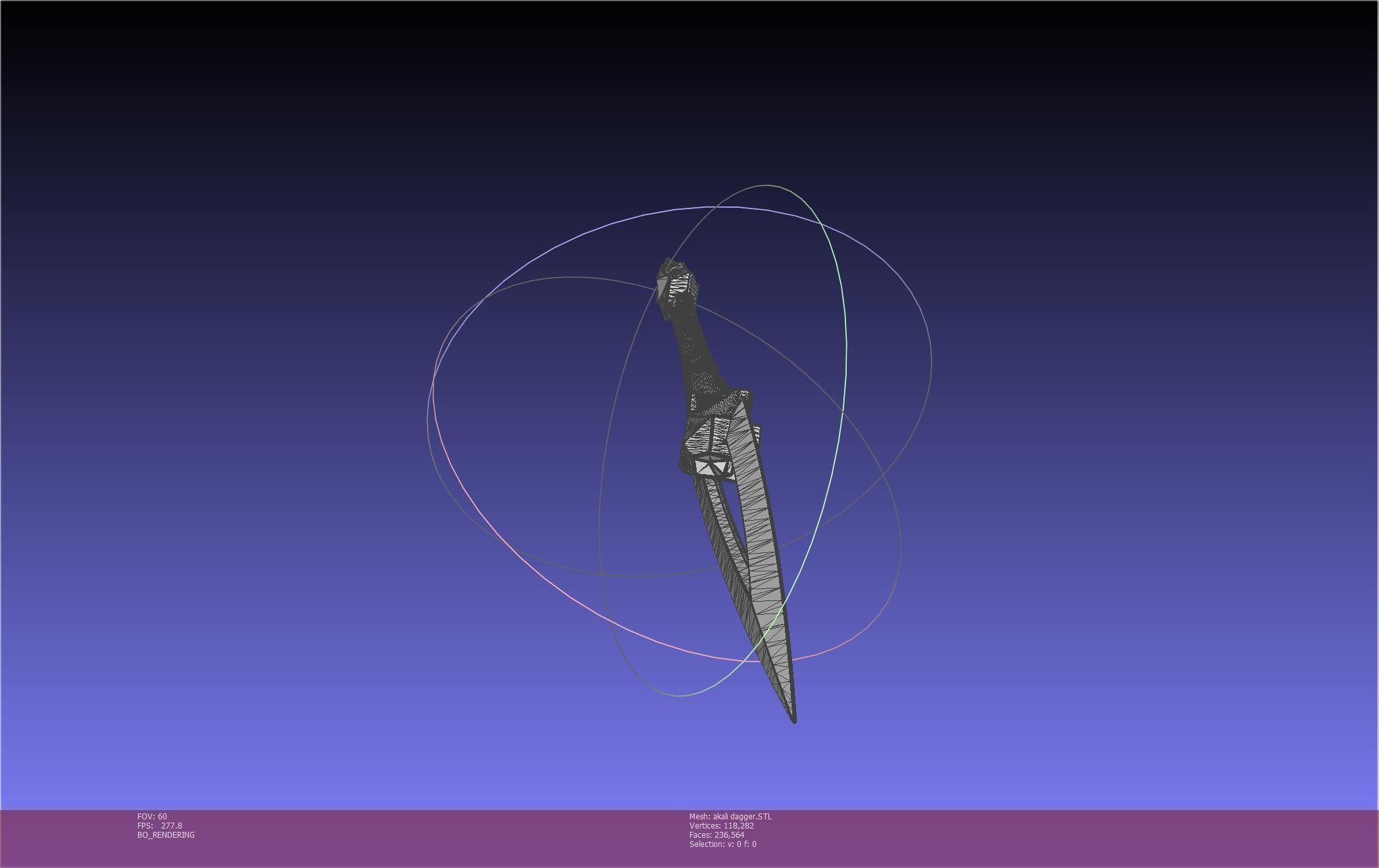 League Of Legends Akali Dagger Basic Printable Model 3D print model_76