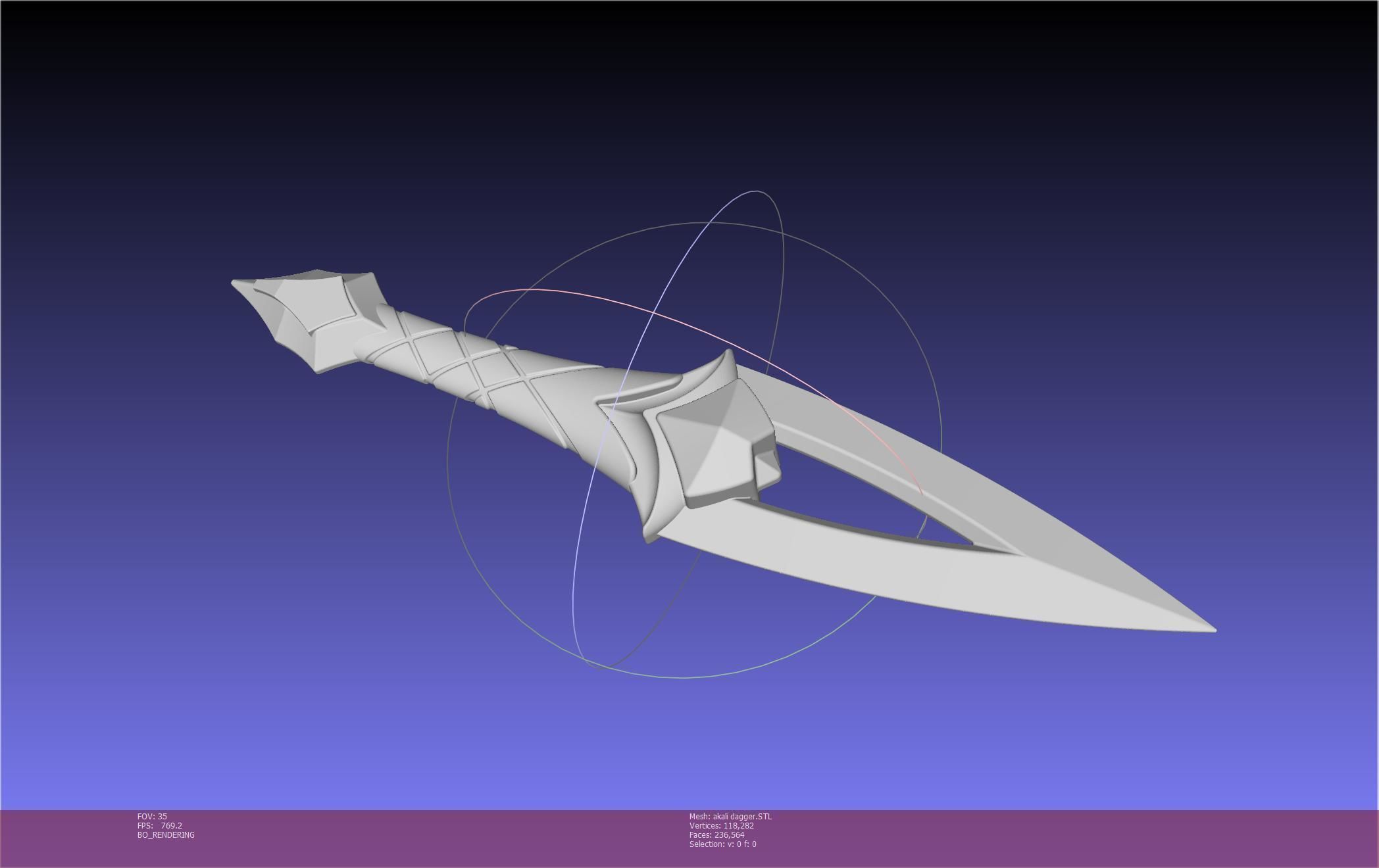 League Of Legends Akali Dagger Basic Printable Model 3D print model_130