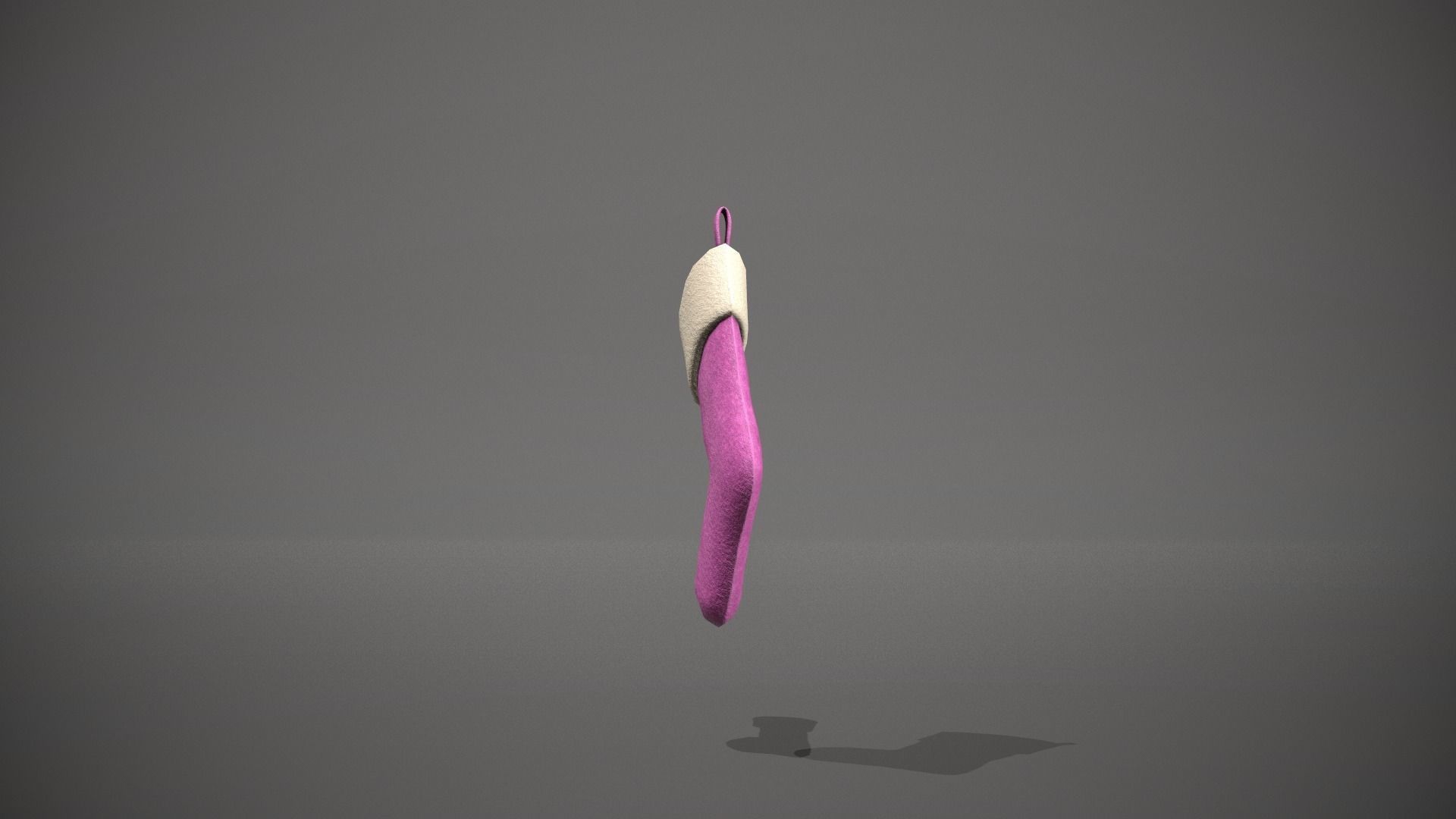 Pink Felt Christmas Stocking Low-poly 3D model_3