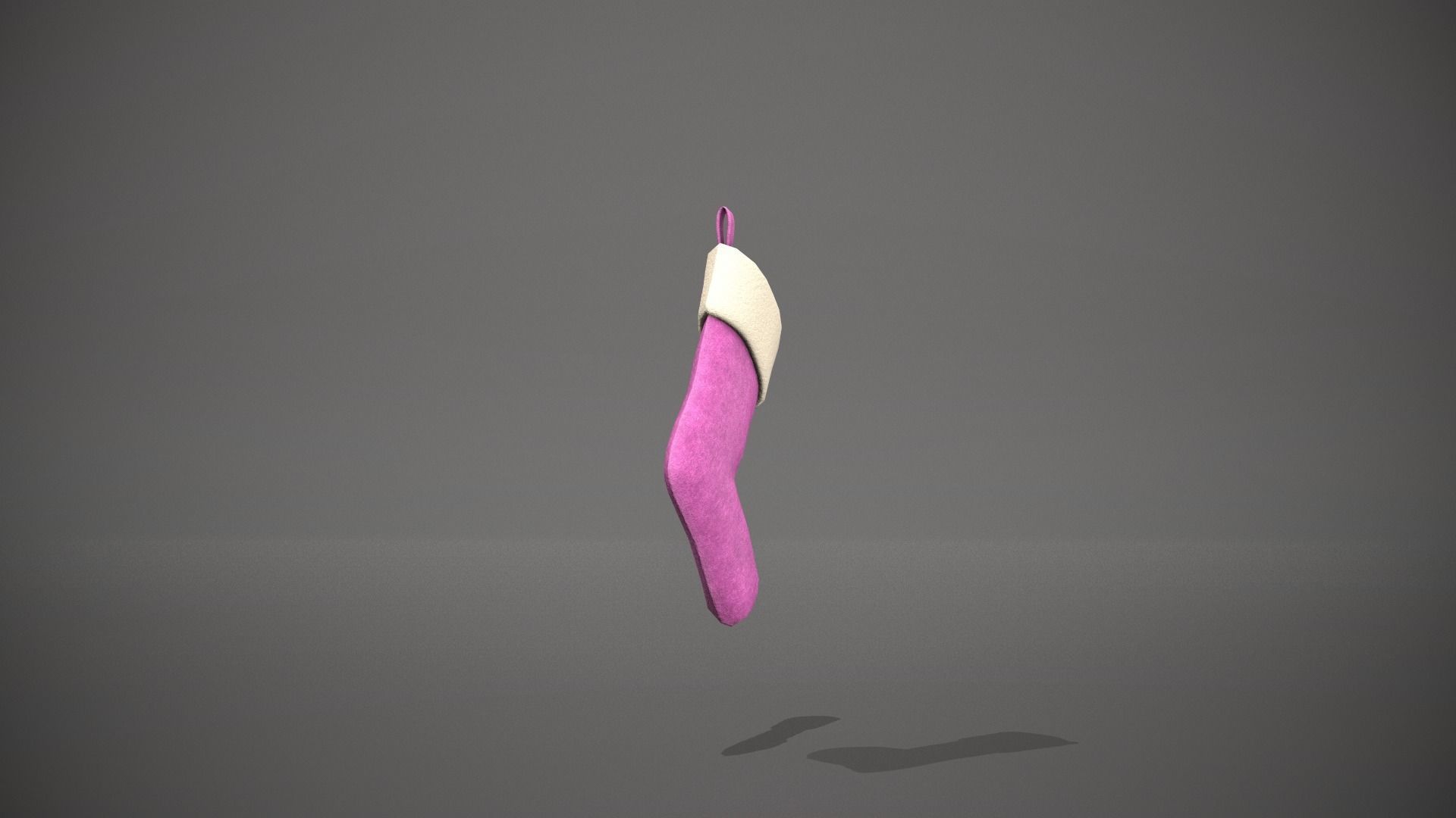 Pink Felt Christmas Stocking Low-poly 3D model_2