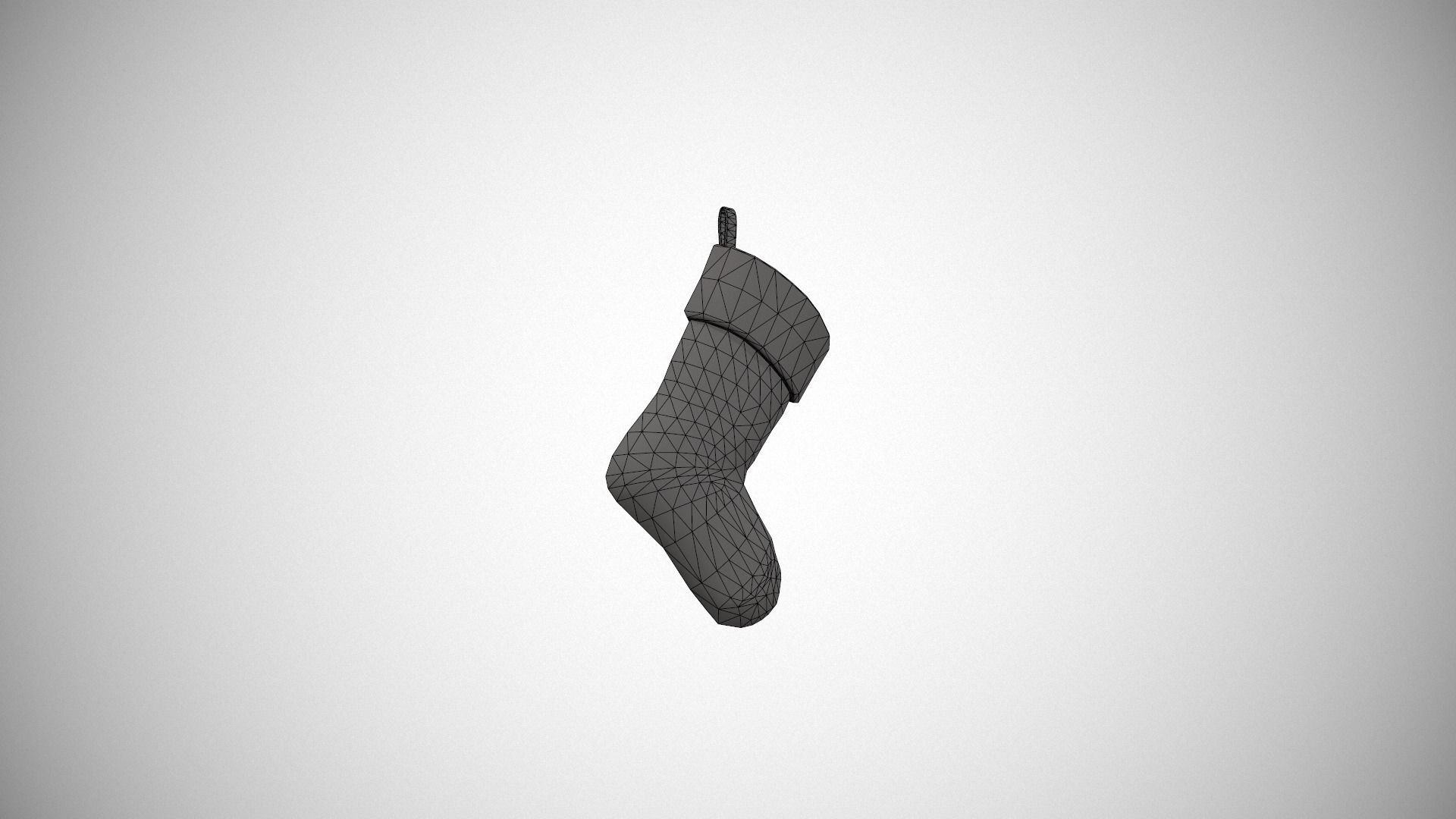 Pink Felt Christmas Stocking Low-poly 3D model_13