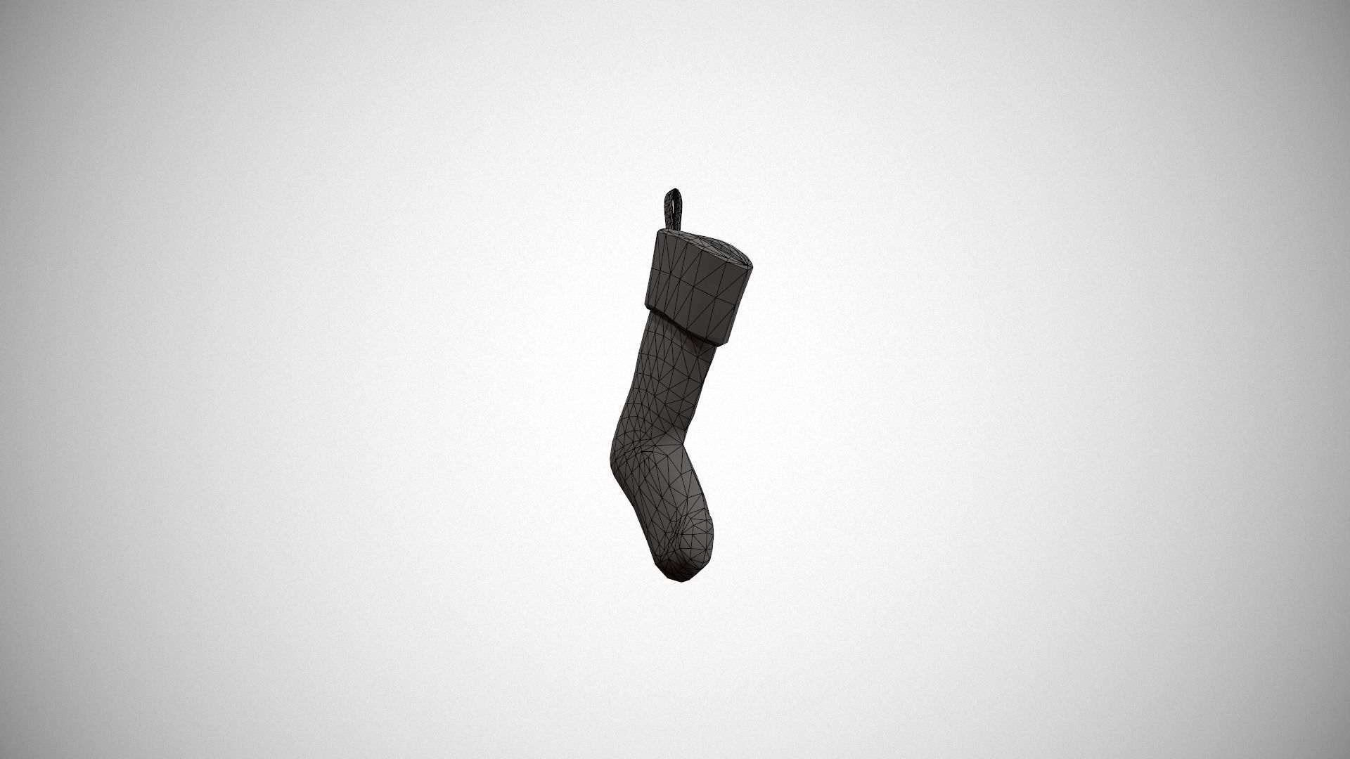 Pink Felt Christmas Stocking Low-poly 3D model_21