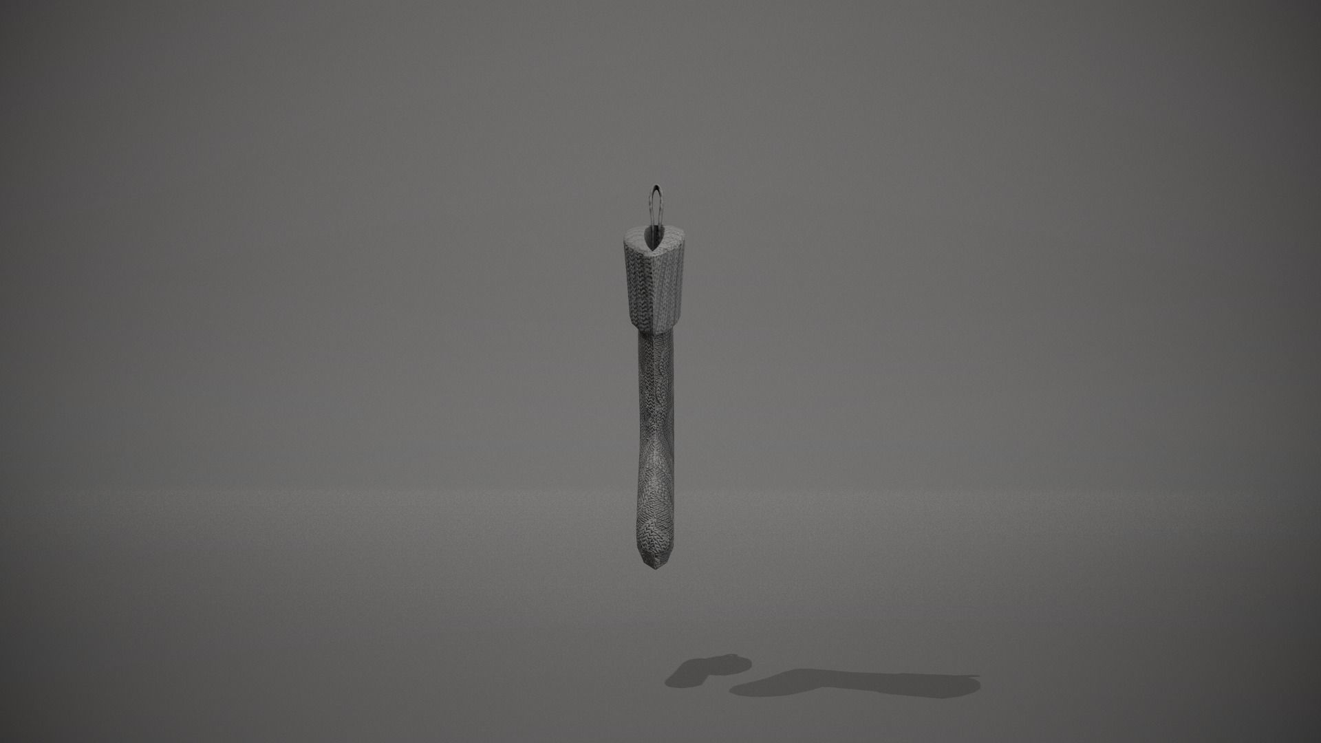 Grey Cable Knit Christmas Stocking Low-poly 3D model_8