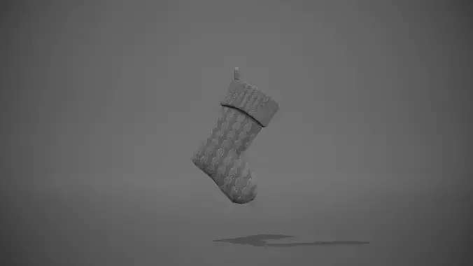 Grey Cable Knit Christmas Stocking