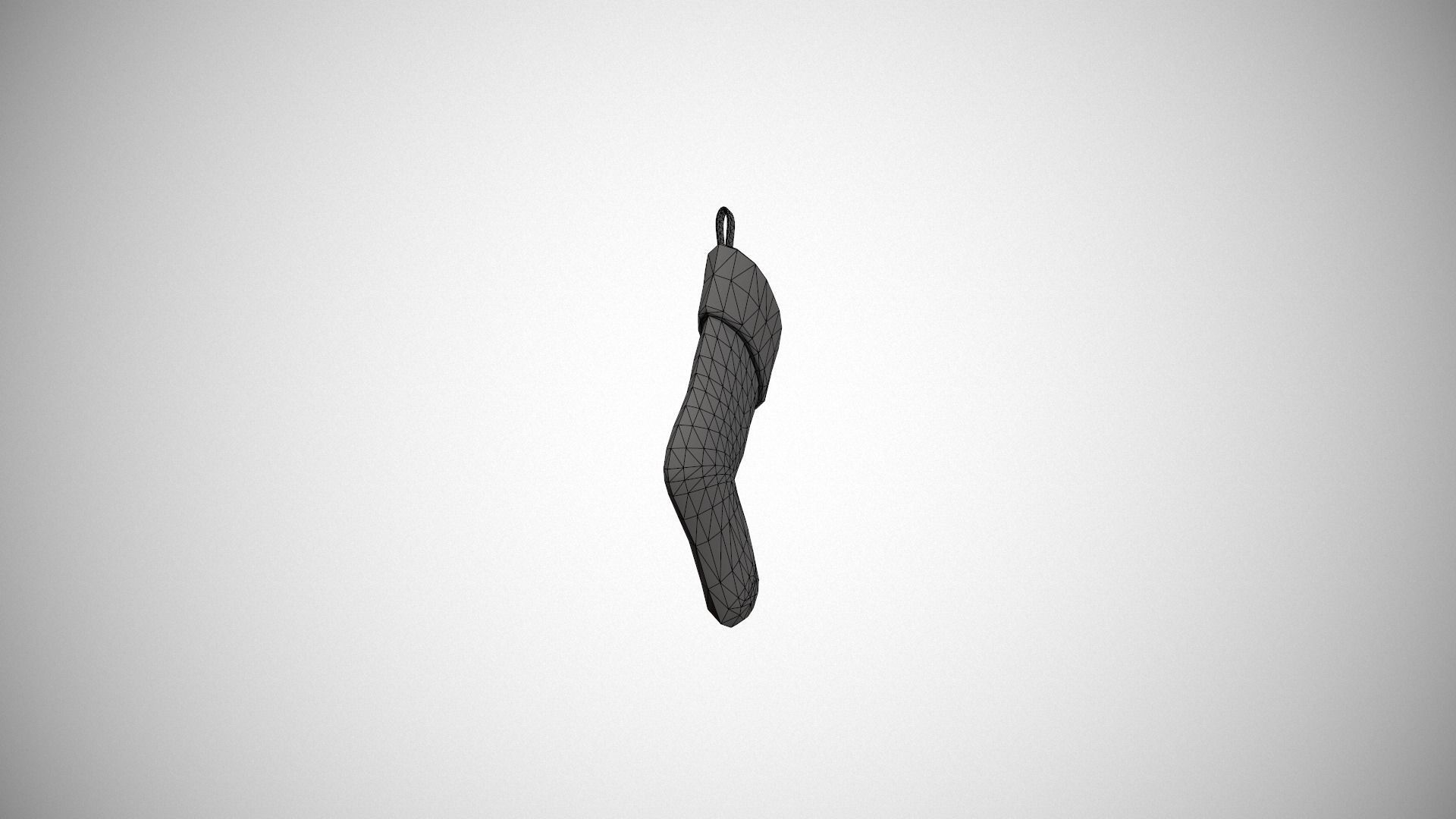 Grey Cable Knit Christmas Stocking Low-poly 3D model_14