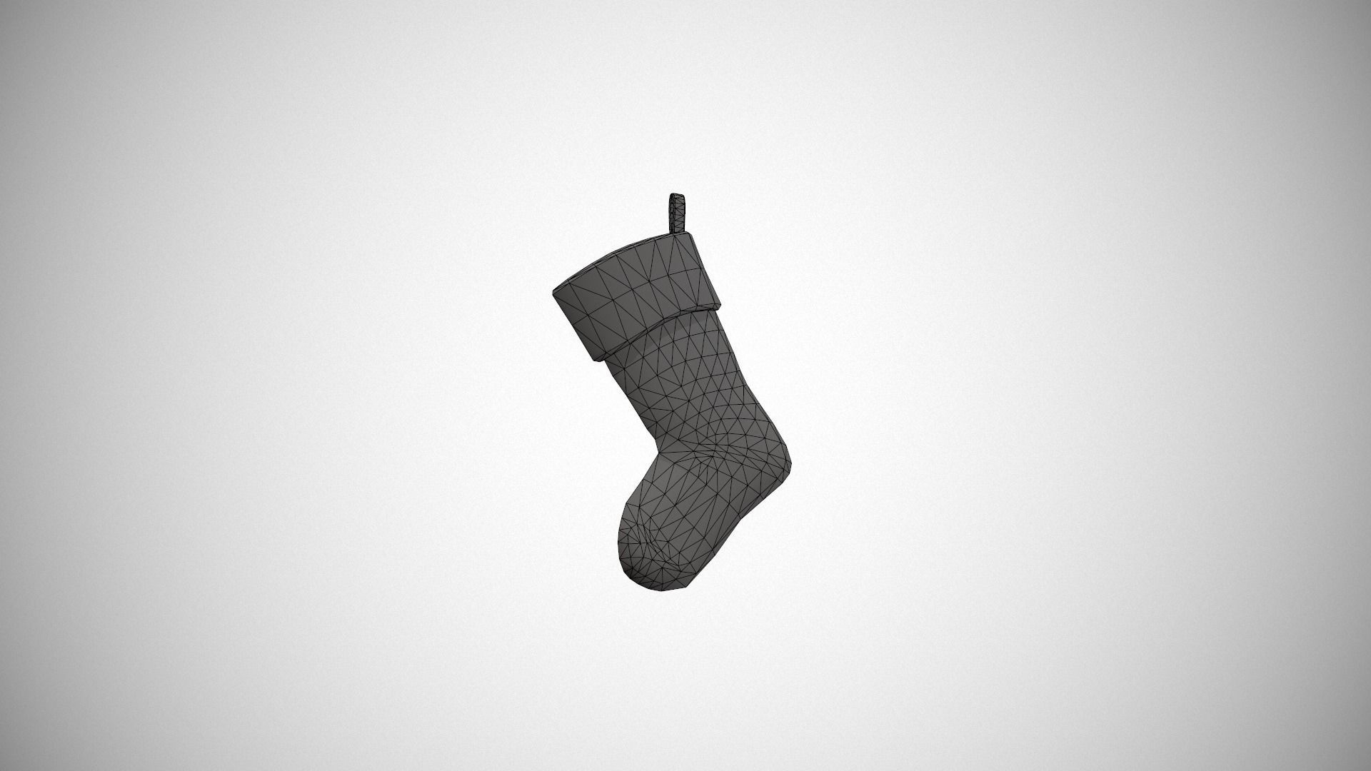 Grey Cable Knit Christmas Stocking Low-poly 3D model_18