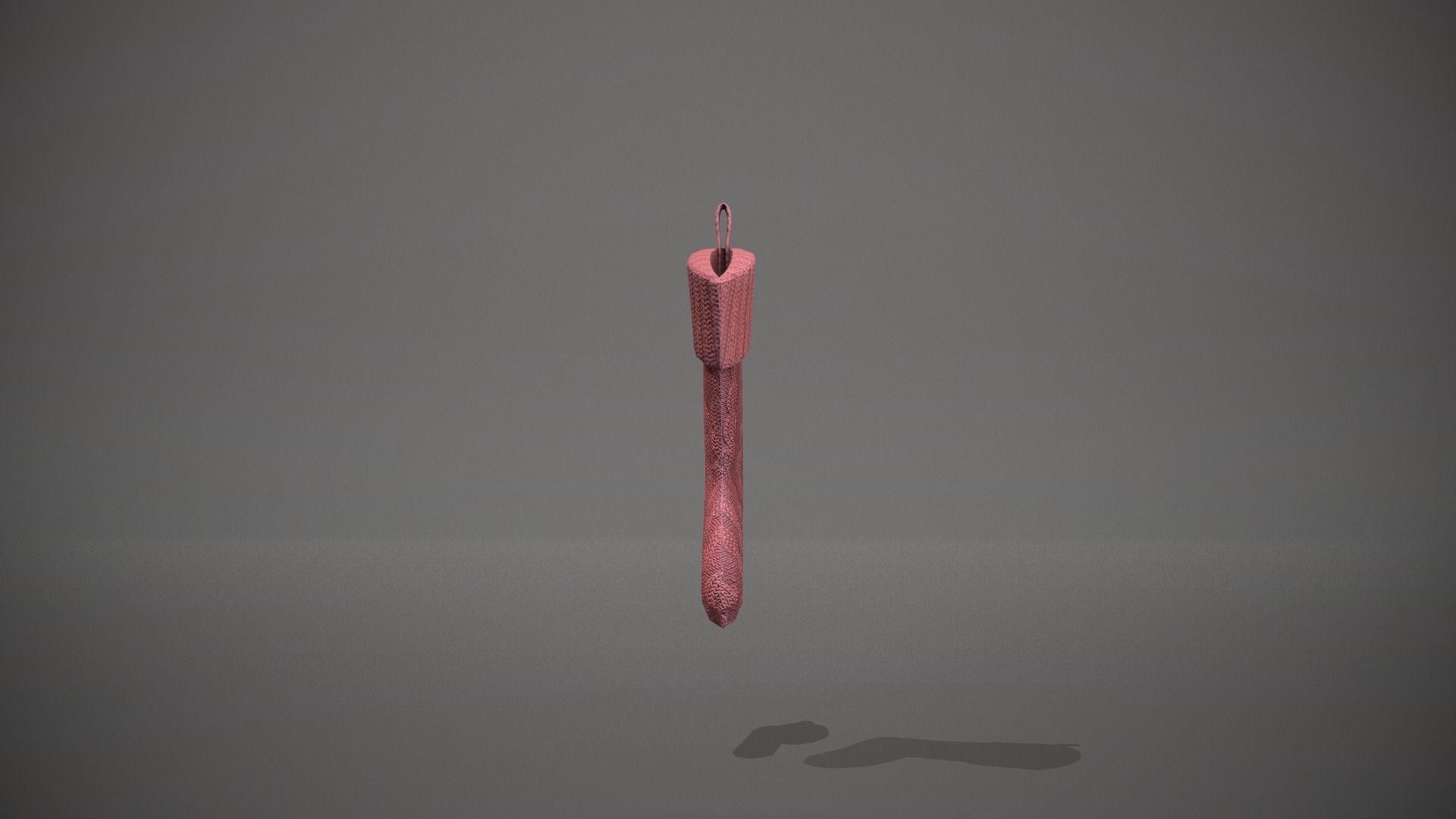 Red Cable Knit Christmas Stocking Low-poly 3D model_8