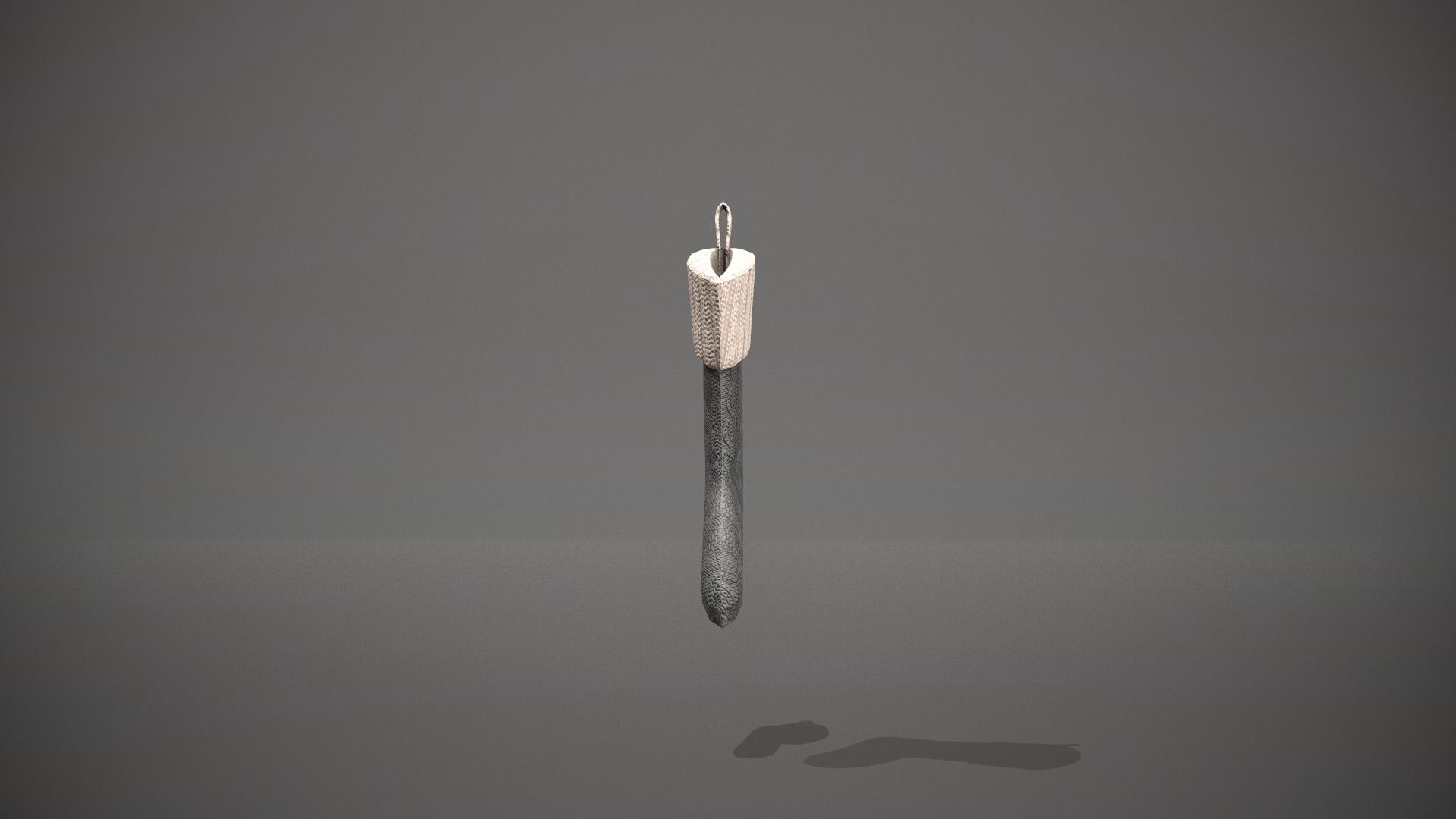 Grey and White Cable Knit Christmas Stocking Low-poly 3D model_8