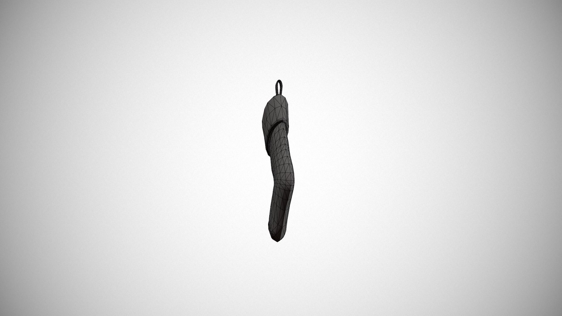 Grey and White Cable Knit Christmas Stocking Low-poly 3D model_15