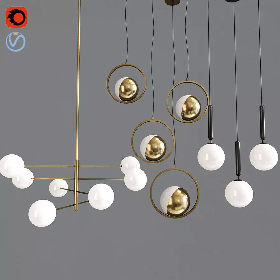 Ceiling Light Pendant Collection 3D model_0