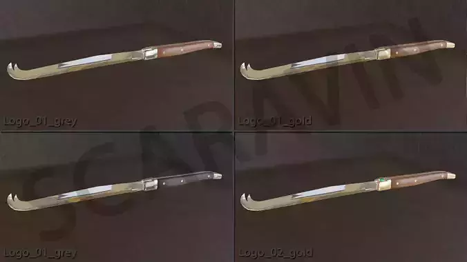 Knife cheese Laguiole style Low-poly 3D model